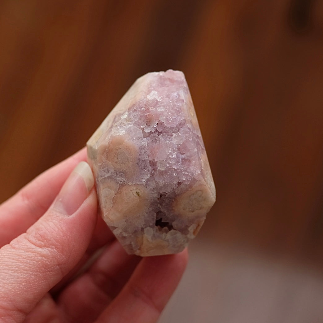 Amethyst + Pink Flower Agate | Flower Agate Crystal Freeform