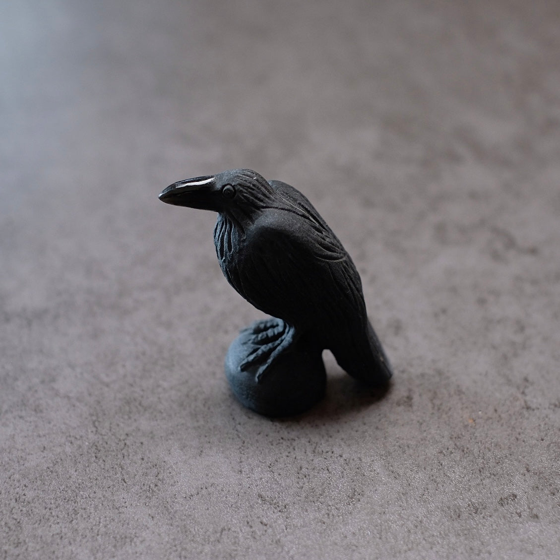 Black Obsidian Raven Carving | Crystal Crow Halloween Crystal