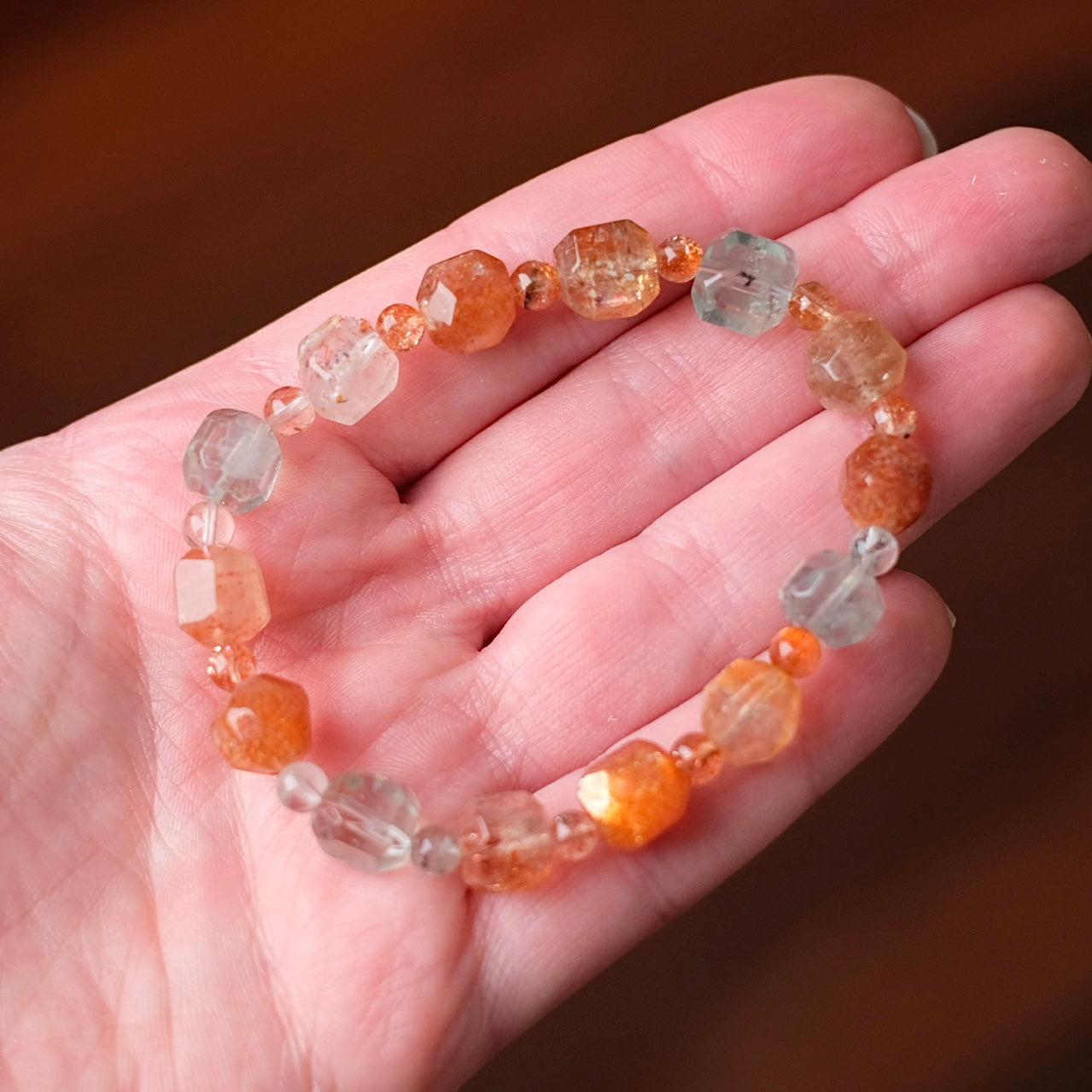 Rare Arusha Sunstone Bracelet | Beryl + Sunstone Crystal Bracelet