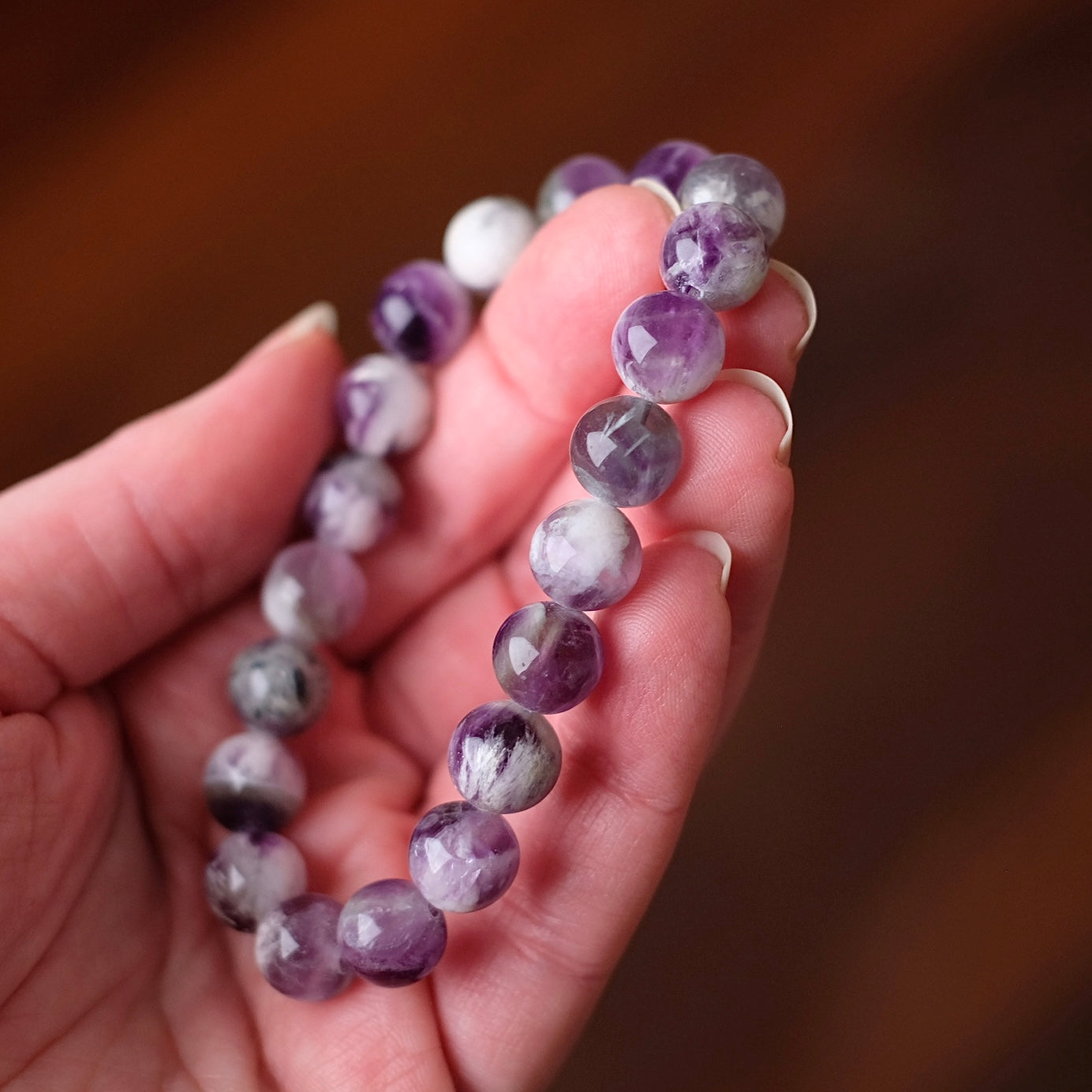 Feather Fluorite Bracelet | Snowflake Fluorite Crystal Bracelet