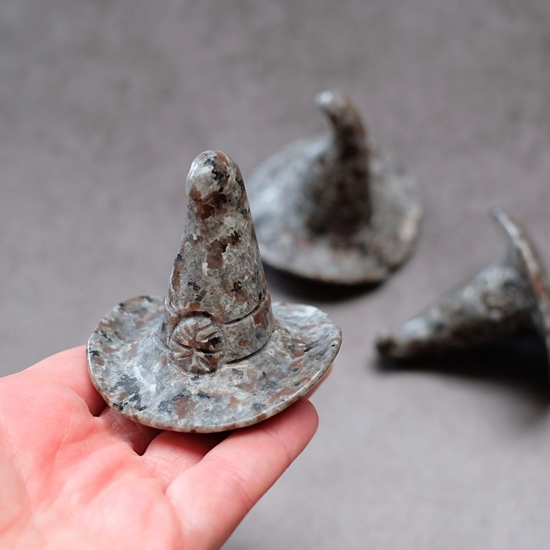 Yooperlite Witch Hat Crystal Carving | Halloween Crystal
