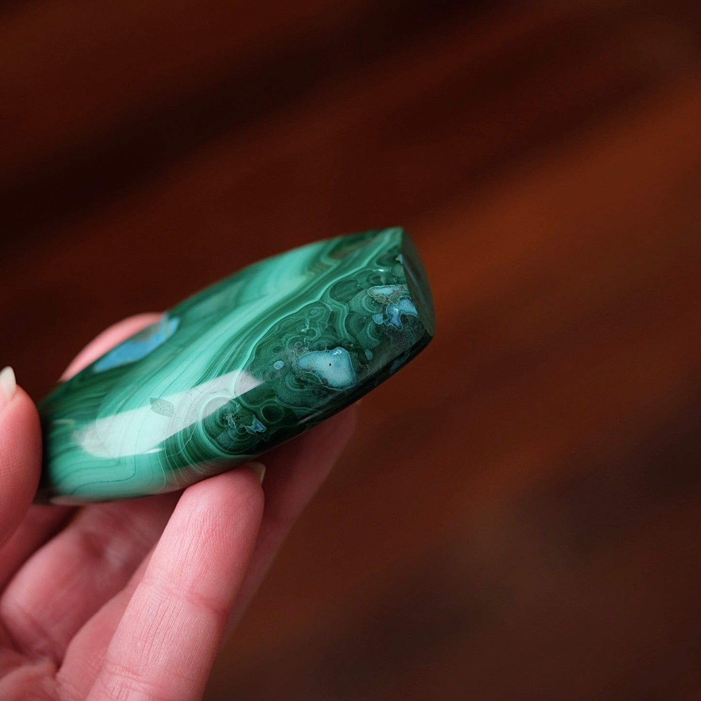 Malachite Chrysocolla Freeform | Malachite Crystal Flame