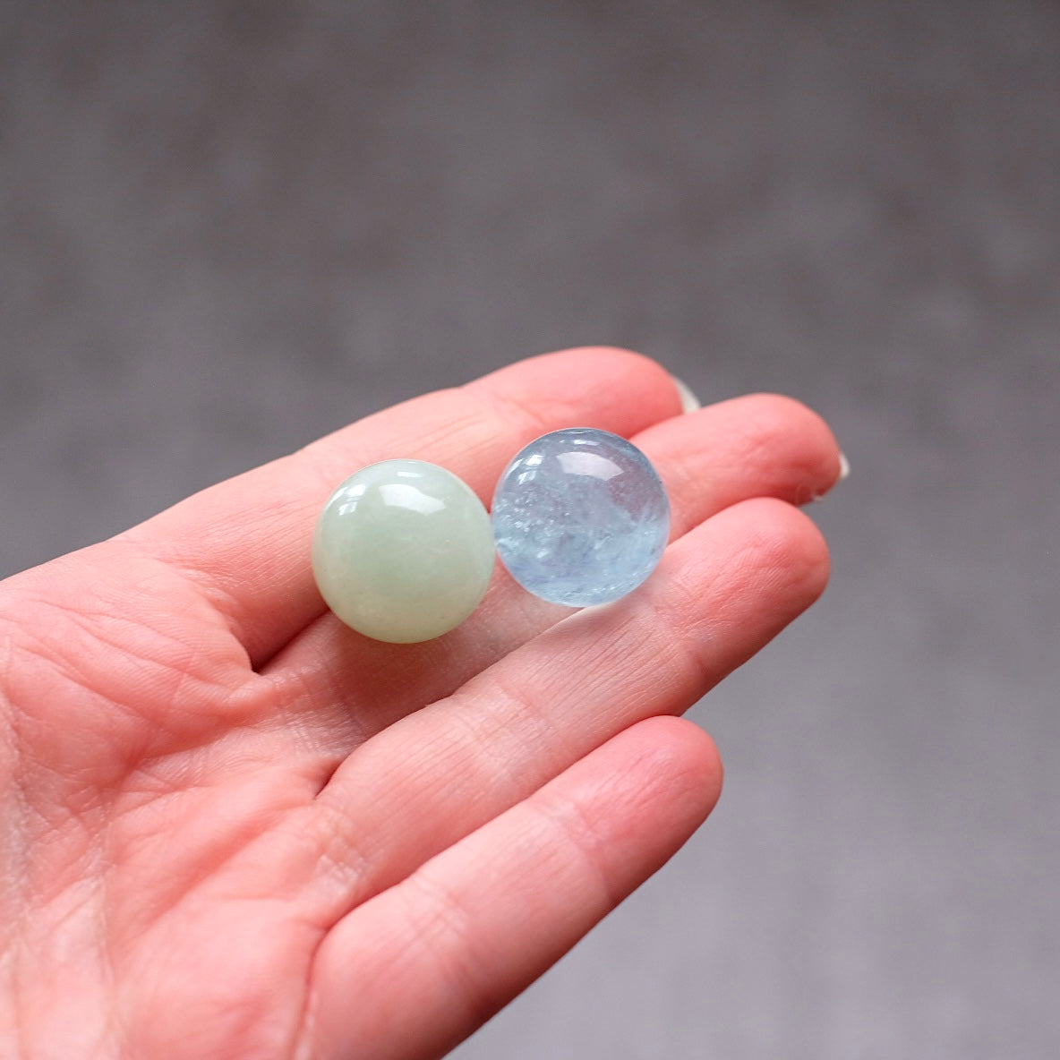 Aquamarine Sphere Set | Blue & Green Aquamarine Crystal Sphere