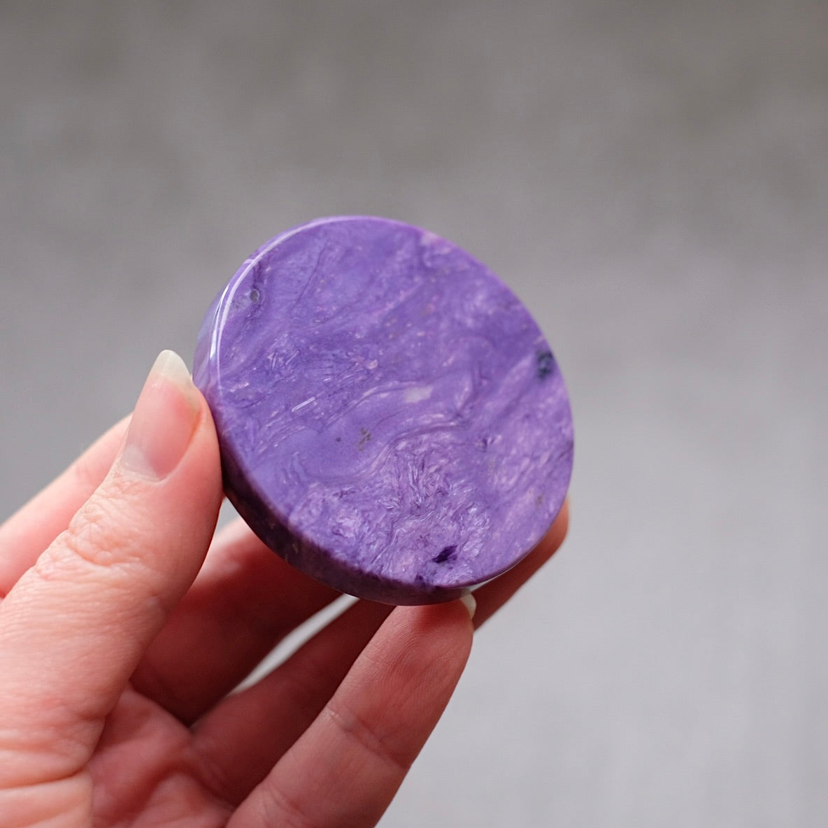 Purple Charoite Disc | Polished Charoite Crystal