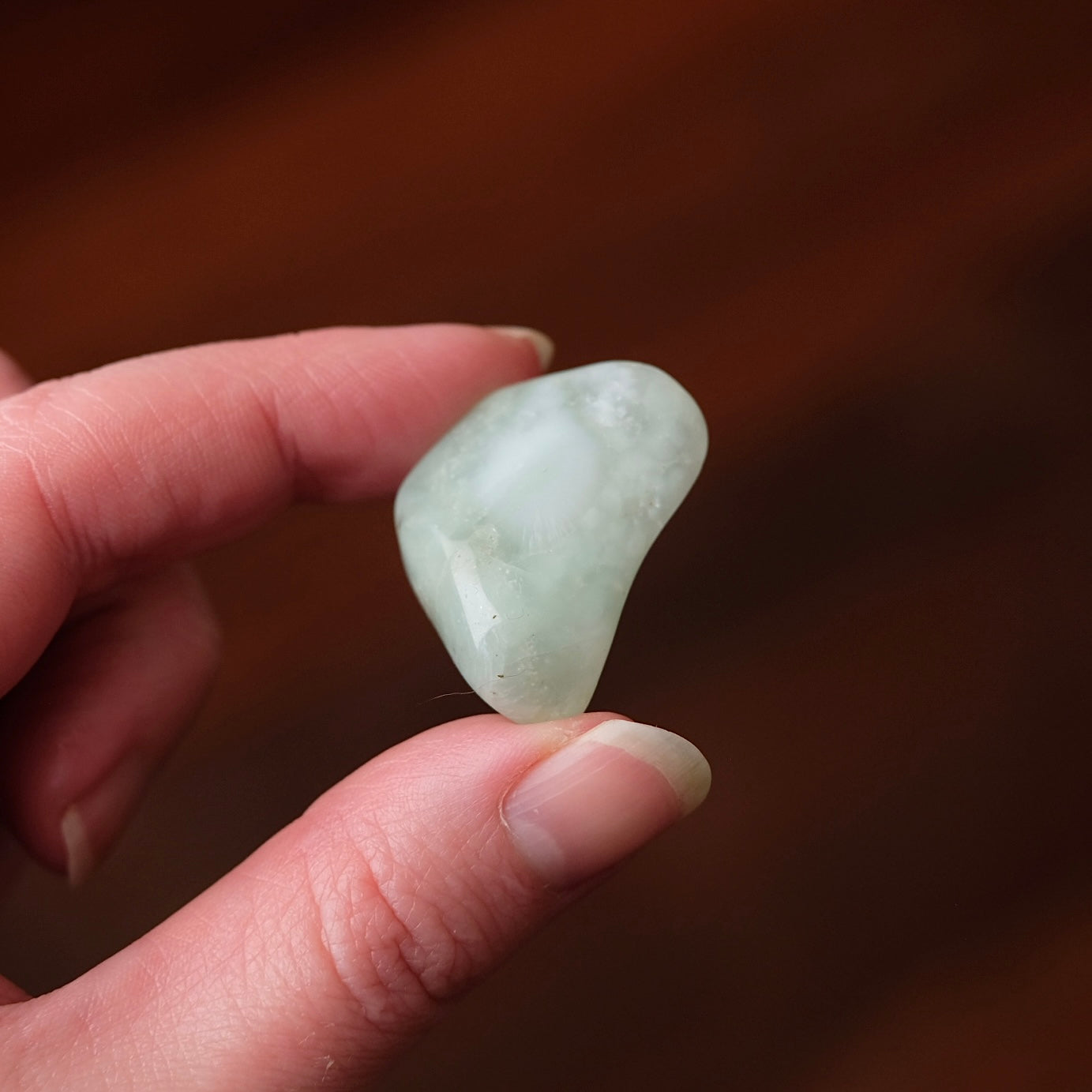 Mint Prehnite & Natrolite Pocket Stone | Tumbled Crystal