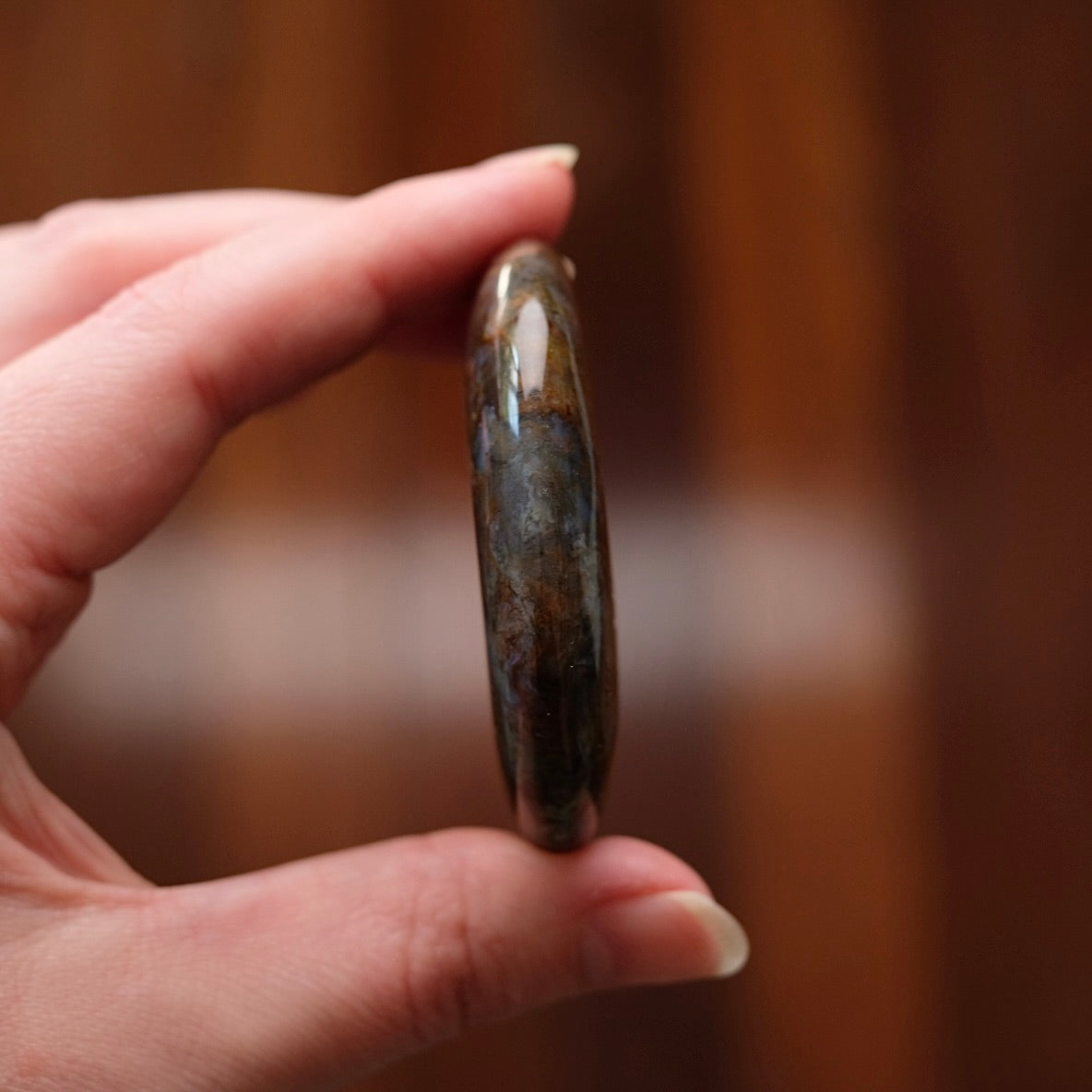Moss Agate Moon | Carved Crystal Moon | Crystal Carving