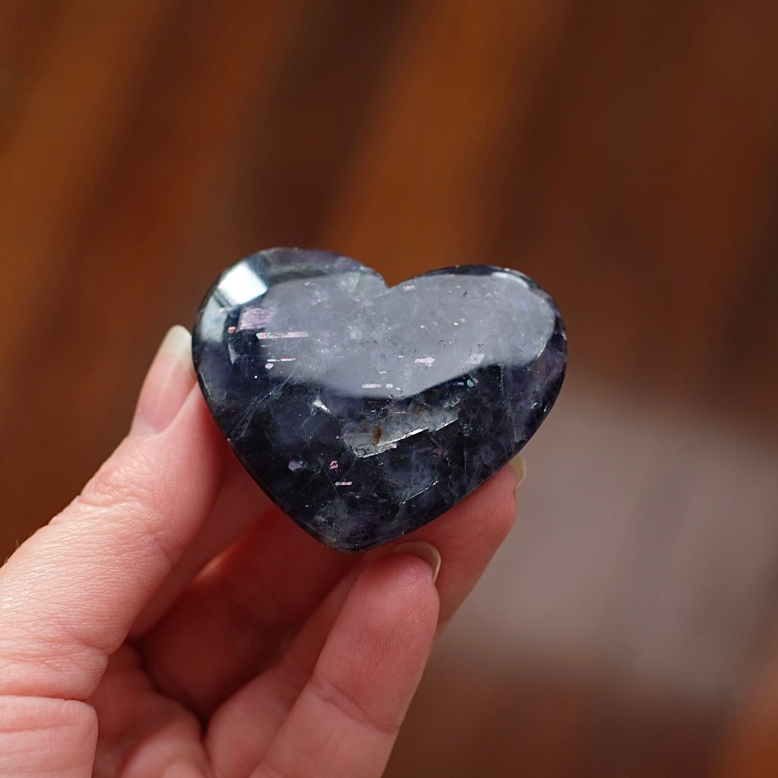 Iolite w. Sunstone Heart | Gem Iolite Crystal Heart