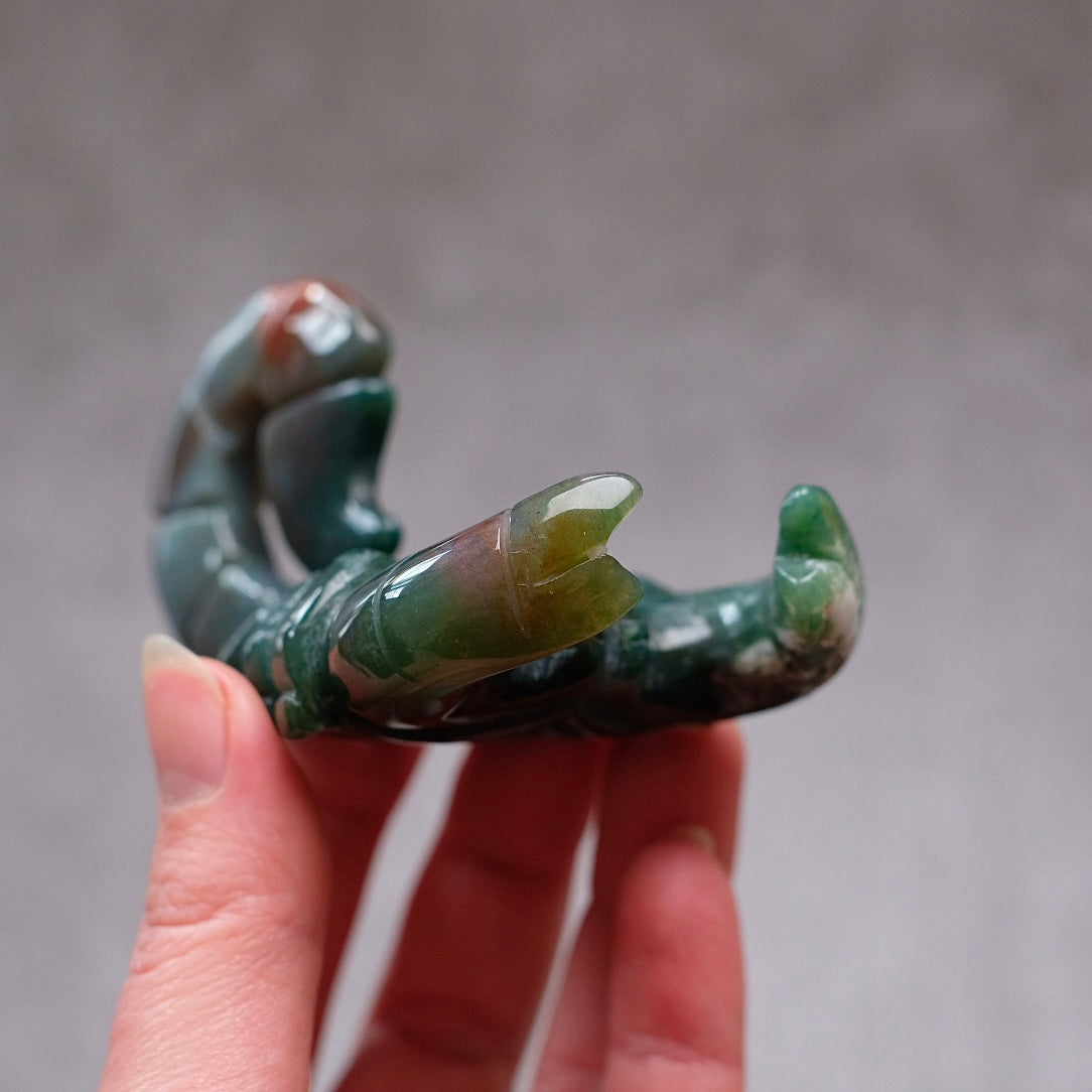 Bloodstone Scorpion Carving | Jasper Crystal Carving