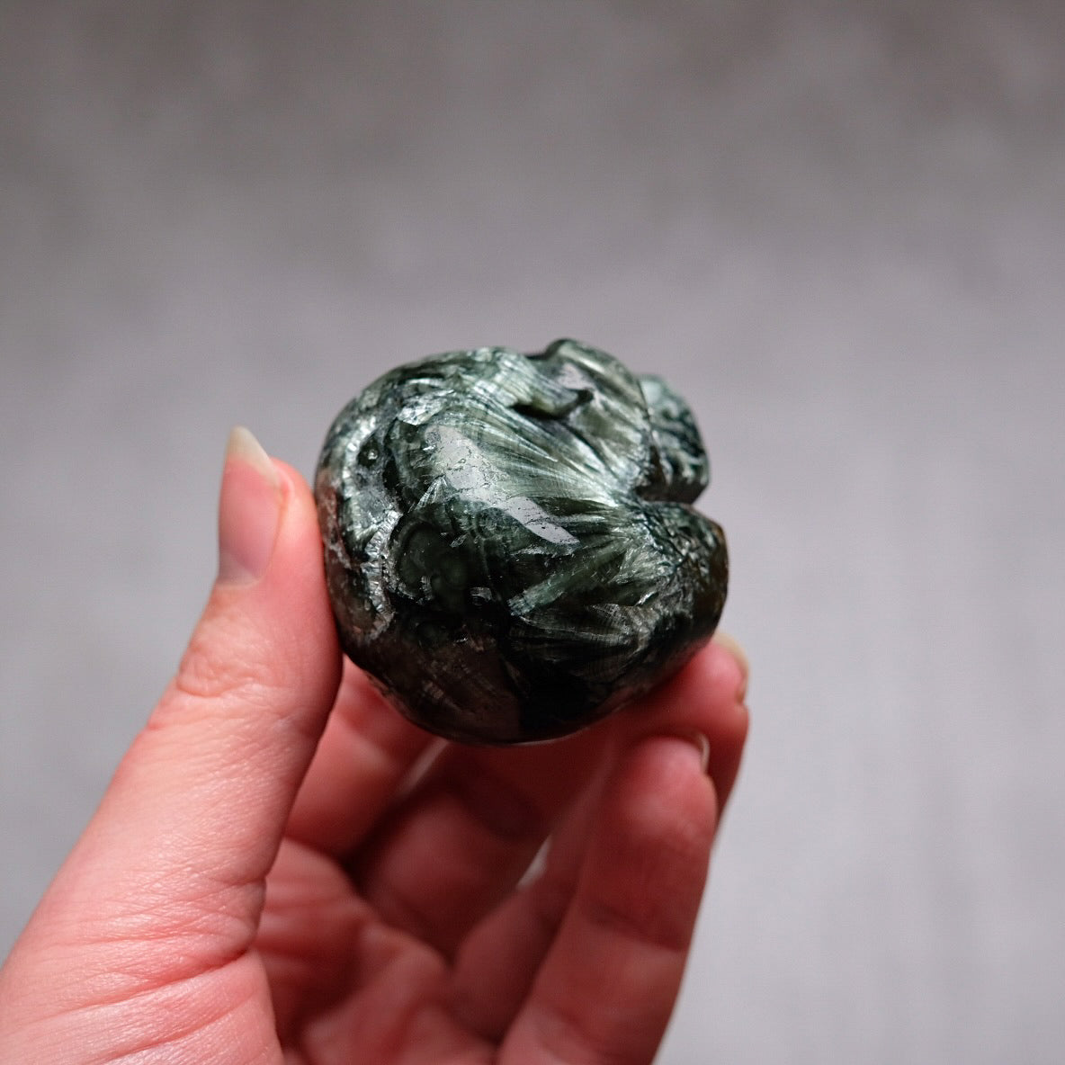 Seraphinite Crystal Skull | Rare Skull Carving