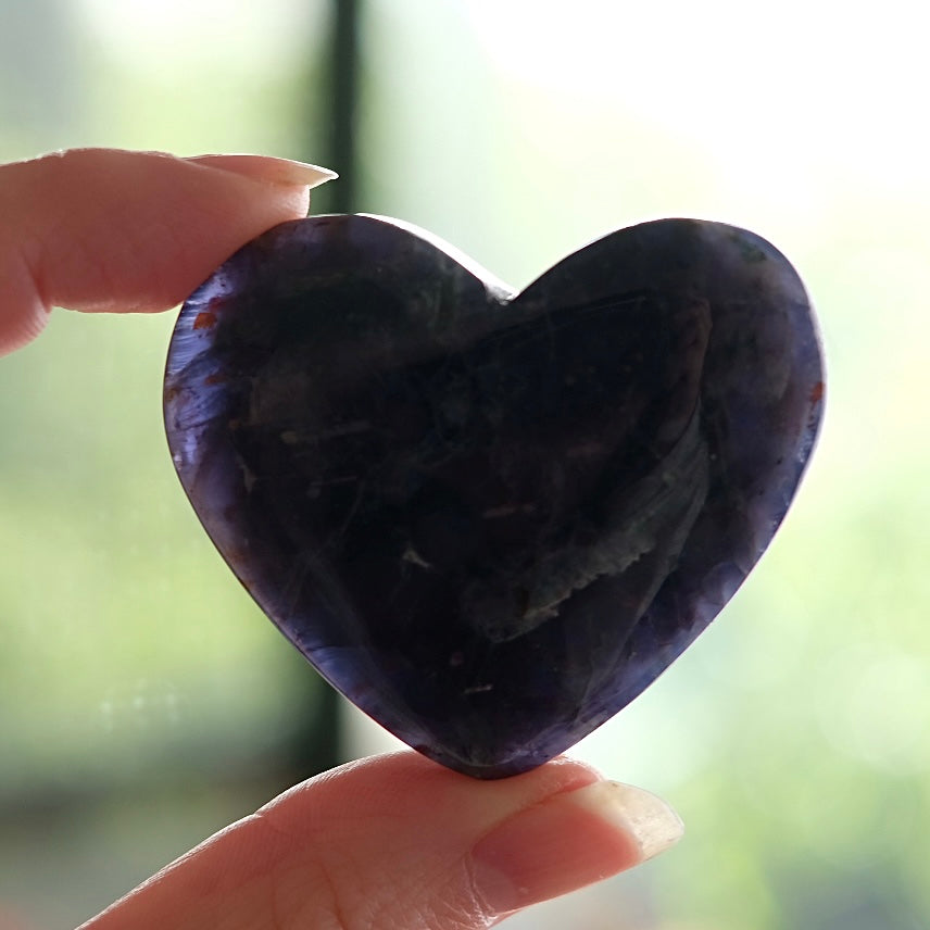 Iolite w. Sunstone Heart | Gem Iolite Crystal Heart