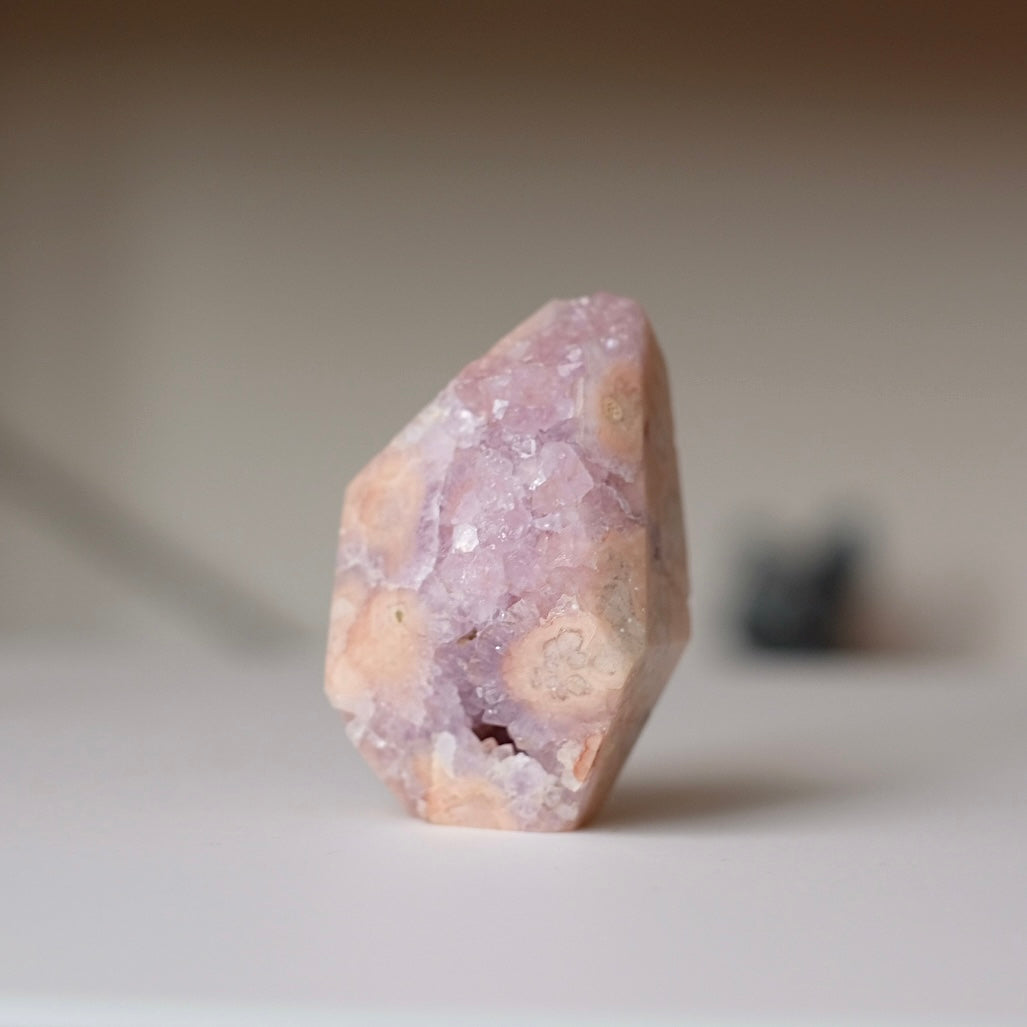 Amethyst + Pink Flower Agate | Flower Agate Crystal Freeform