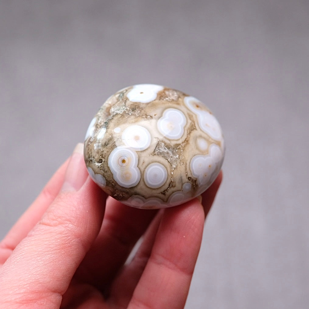 Old Stock Ocean Jasper Palm | Orbicular OJ Crystal Palmstone