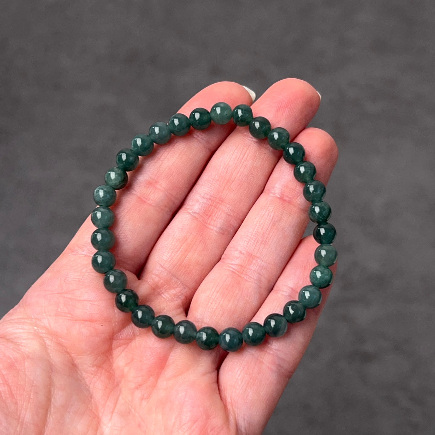 Guatemalan Blue Jadeite Bracelet | Blue Jade Crystal Stretch Bracelet