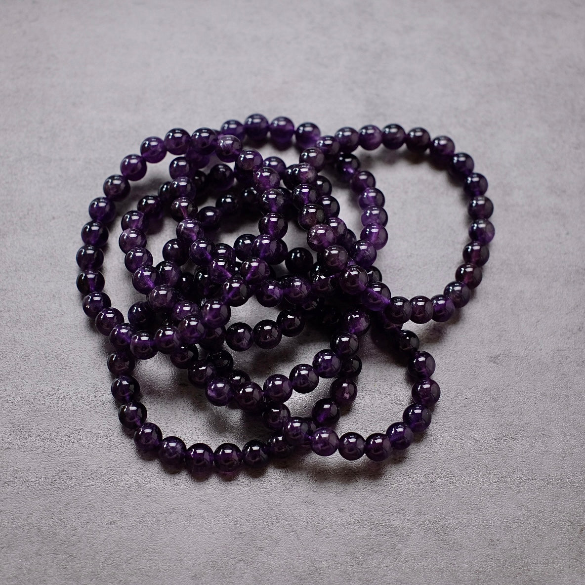 Amethyst Bracelet | Deep Purple Amethyst Crystal Stretch Bracelet