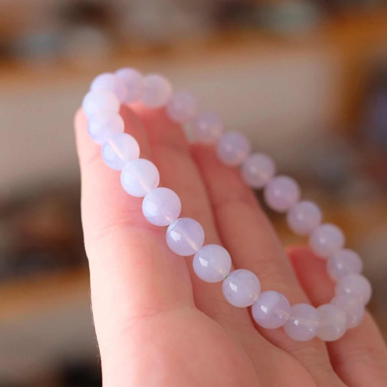 Lavender Moon Quartz Bracelet | Crystal Stretch Bracelet