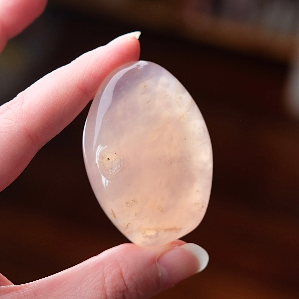 Pink Chalcedony Palm | Chalcedony Pocket Stone