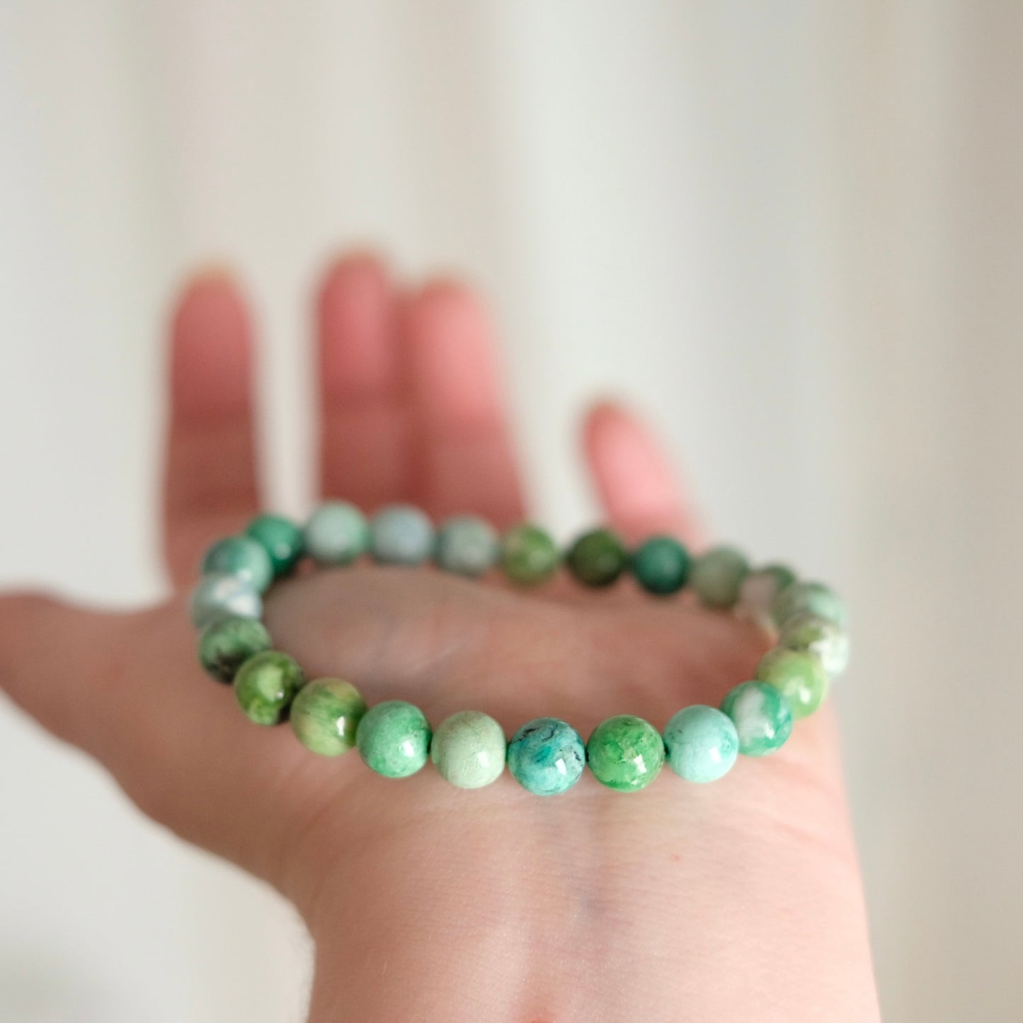 Variscite Bracelet | Green Variscite Crystal Stretch Bracelet