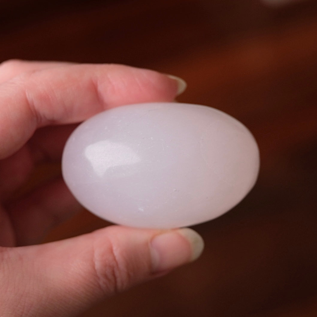 Pink Mangano Calcite Palm Stone | Pink Calcite Palmstone