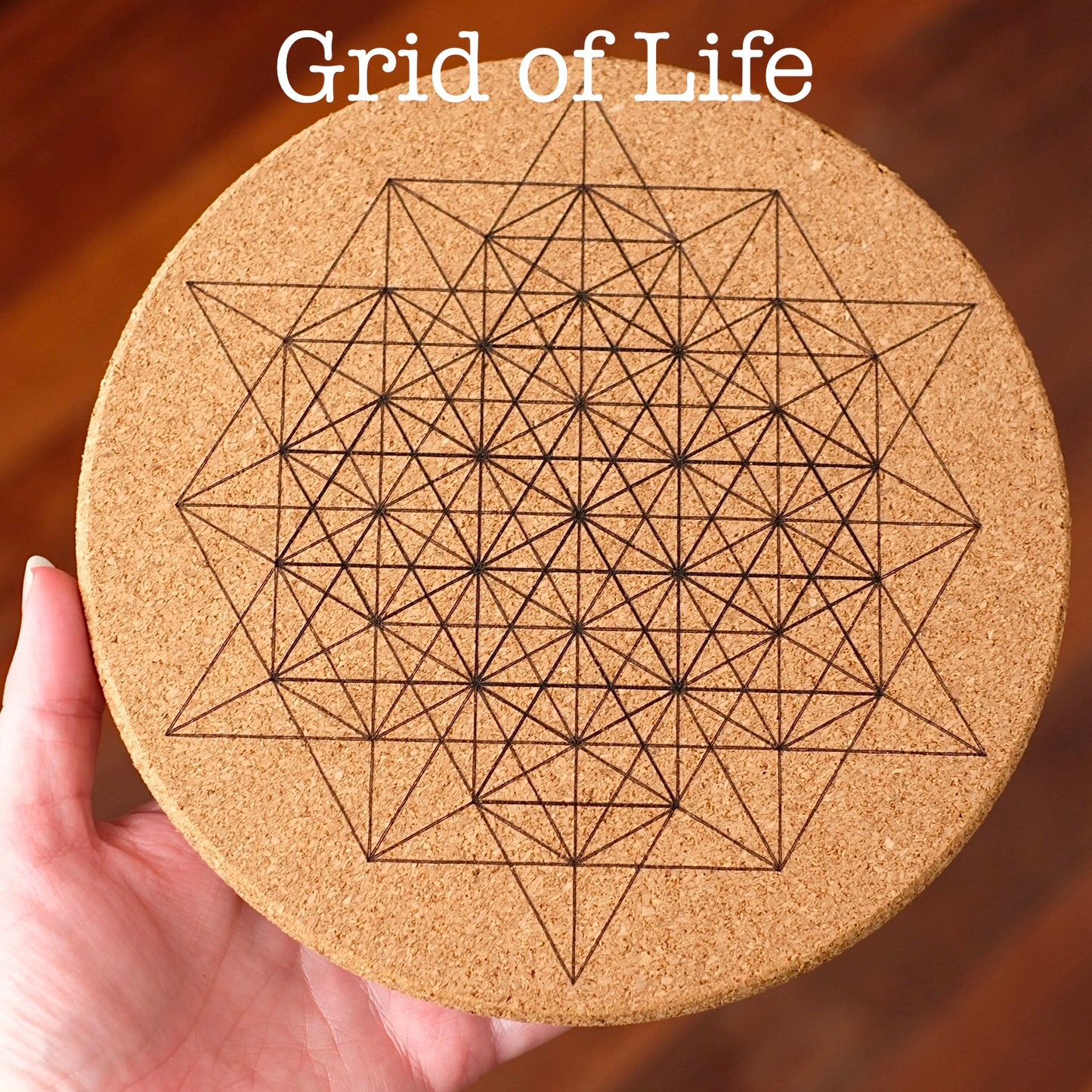 Deluxe Crystal Grid Board | Sacred Geometry | Cork Gridding Board