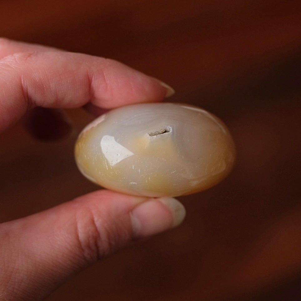 Flower Agate Palm | Cherry Blossom Agate Crystal Palm Stone