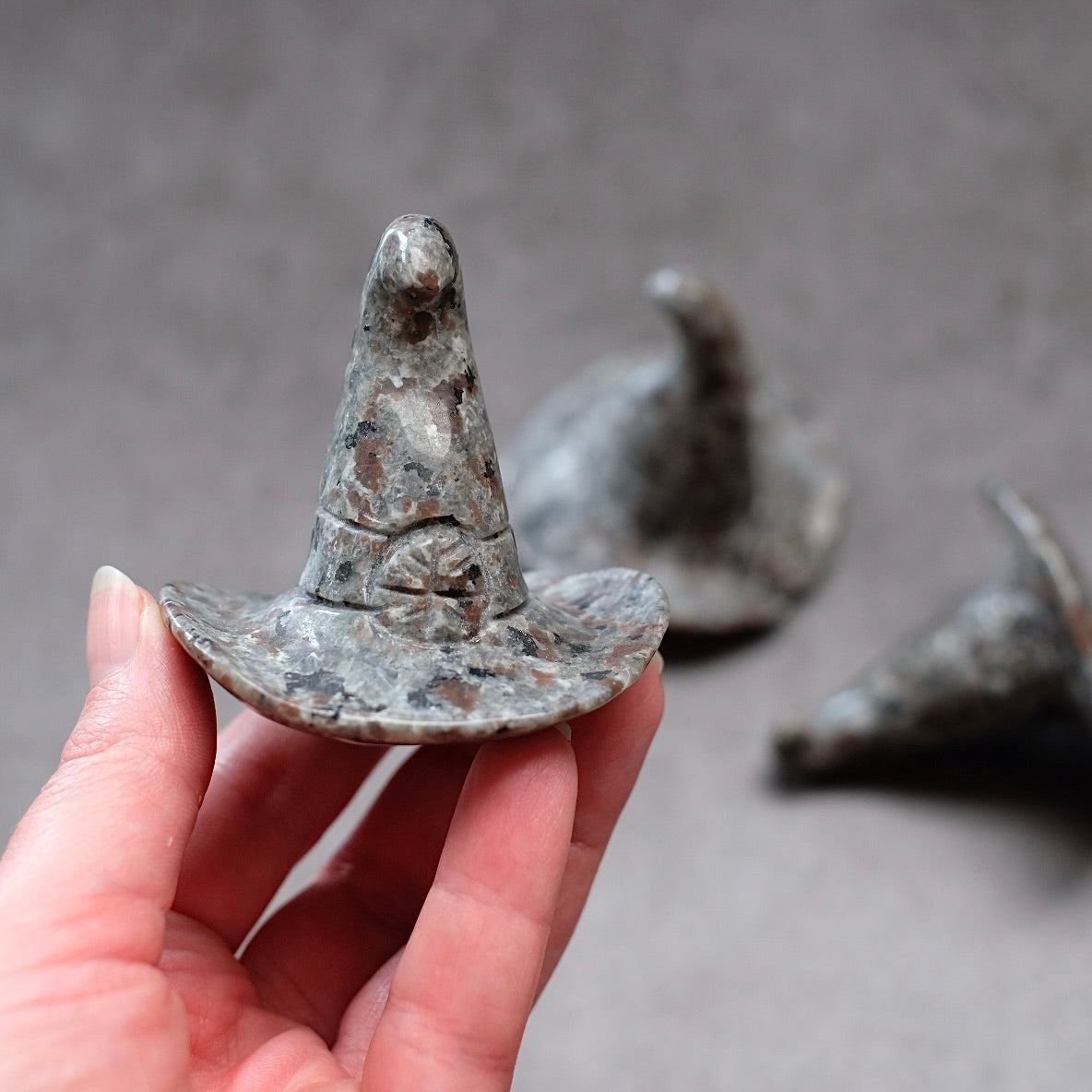 Yooperlite Witch Hat Crystal Carving | Halloween Crystal