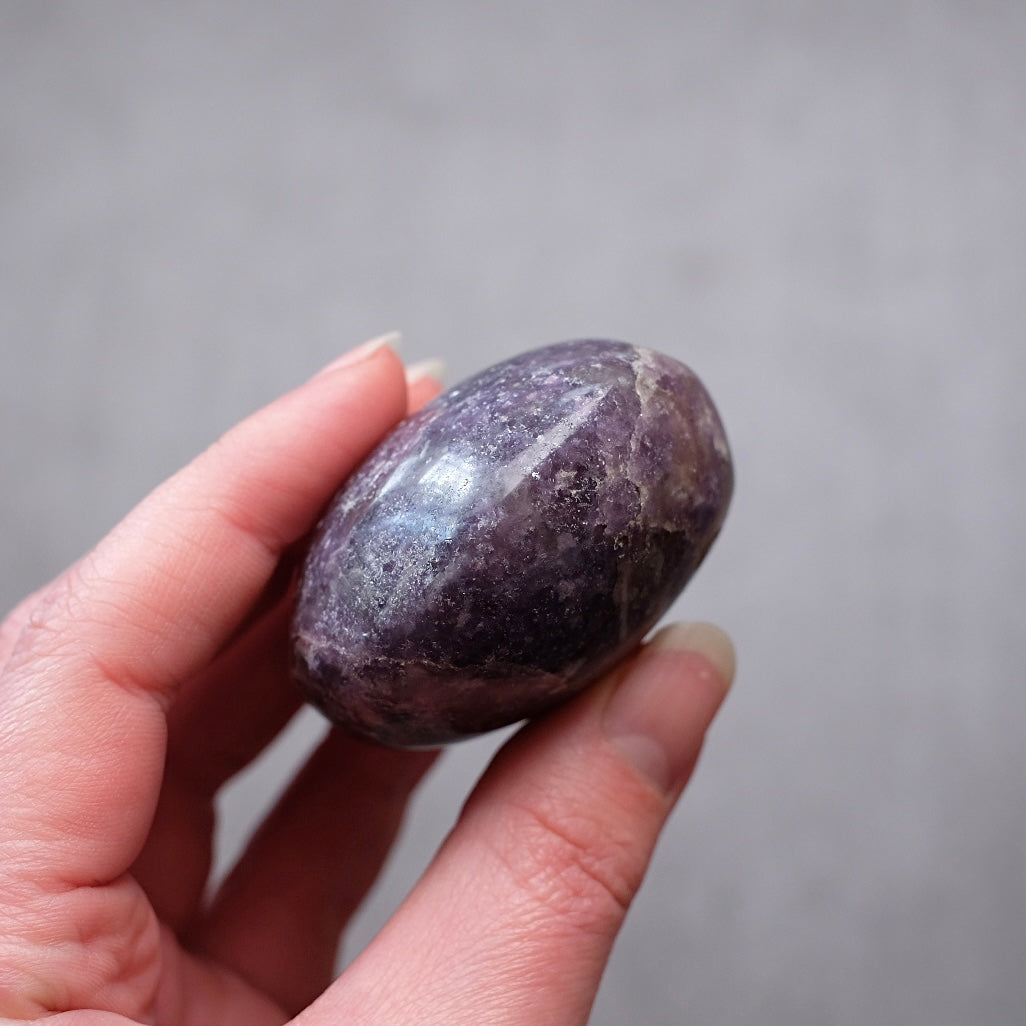 Unicorn Stone Palm | Lepidolite Tourmaline Crystal Palmstone