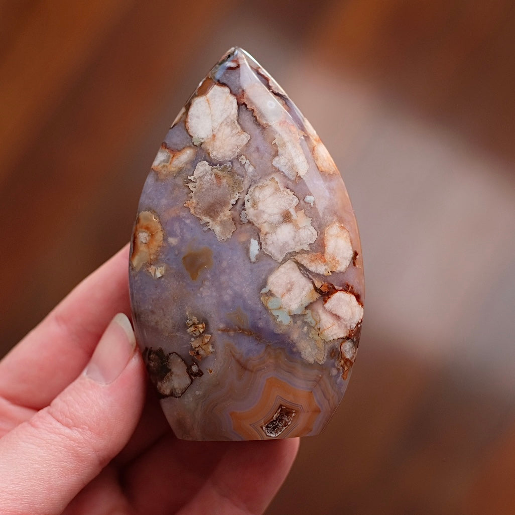 Flower Agate Freeform | Pretty Flower Agate Crystal Flame