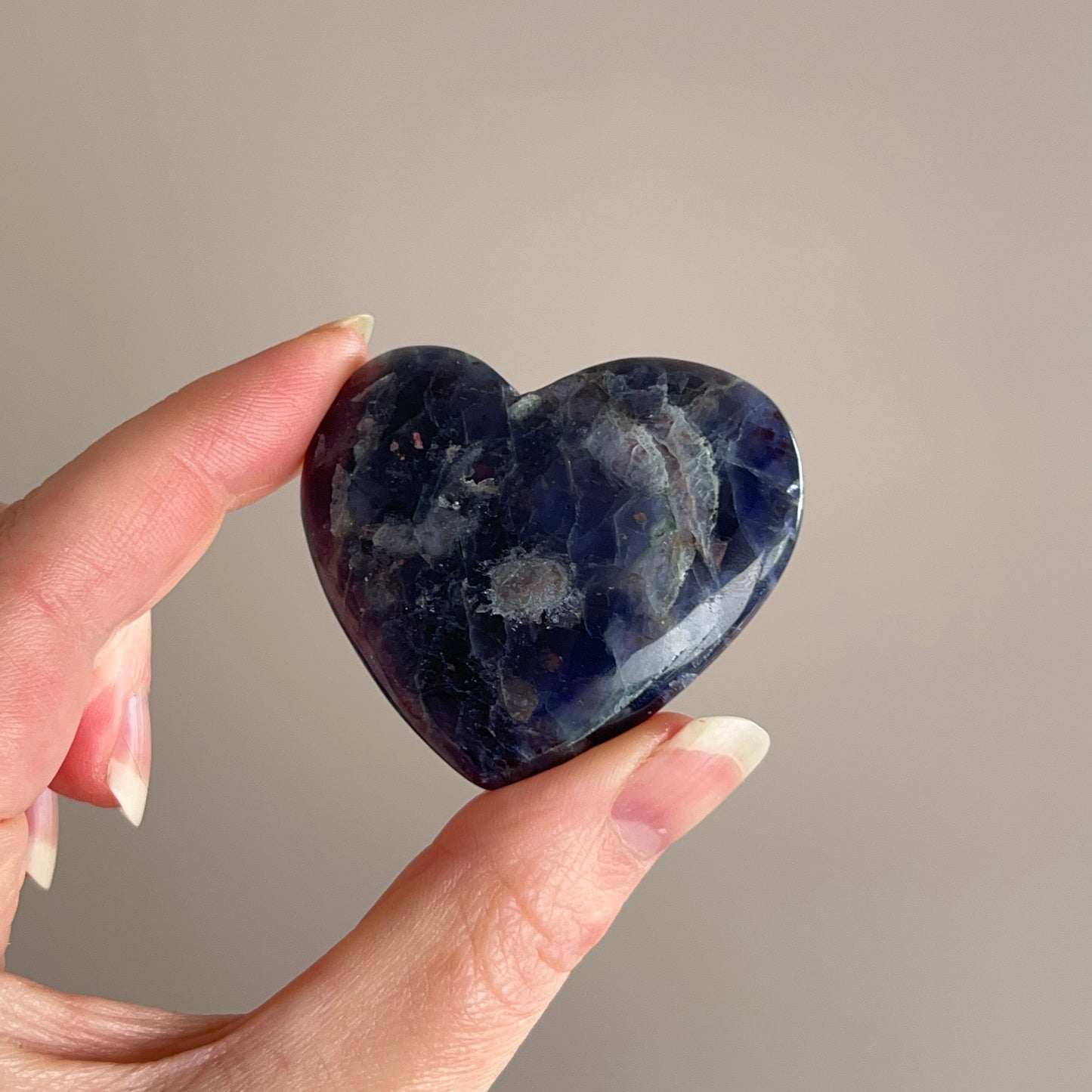 Iolite w. Sunstone Heart | Gem Iolite Crystal Heart