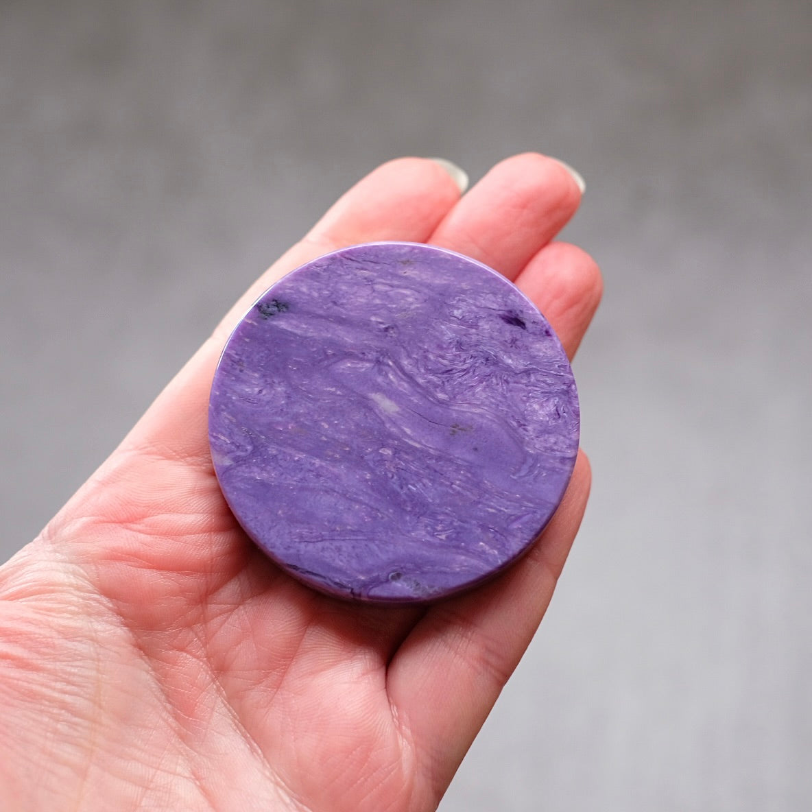 Purple Charoite Disc | Polished Charoite Crystal