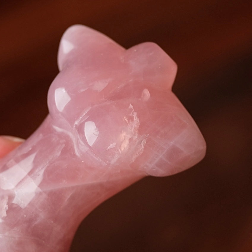 Rose Quartz Goddess Figure | Divine Feminine Crystal Carving