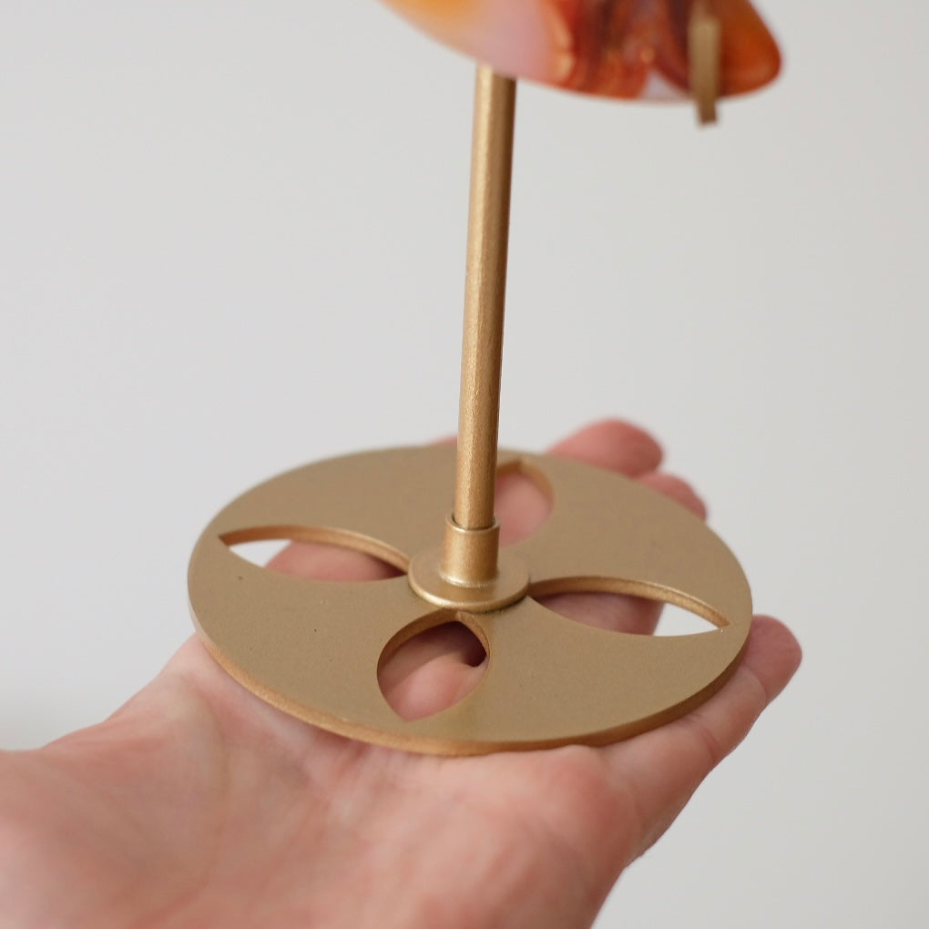 Carnelian Moon & Stand | Carved Crystal Moon Display Set