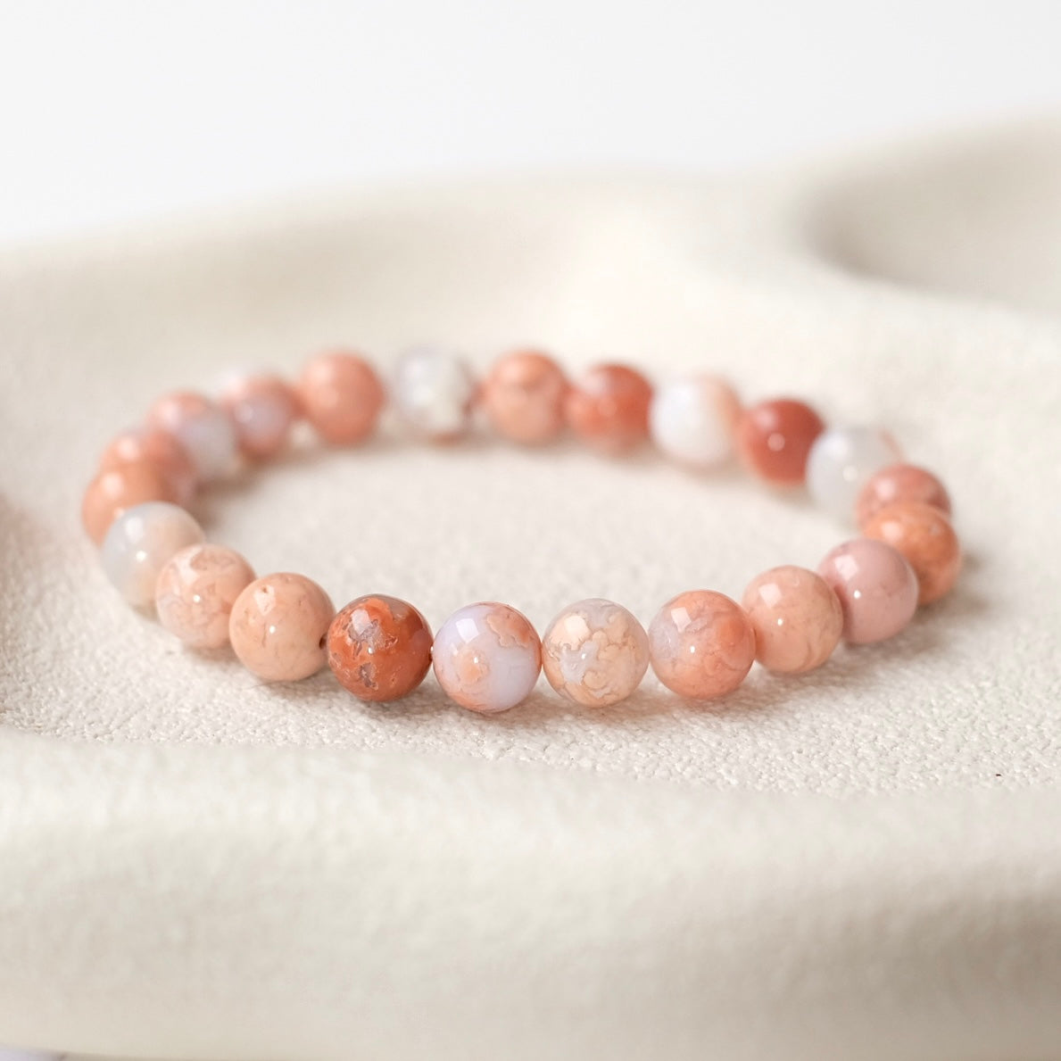 Cotton Candy Agate Bracelet | Crystal Stretch Bracelet