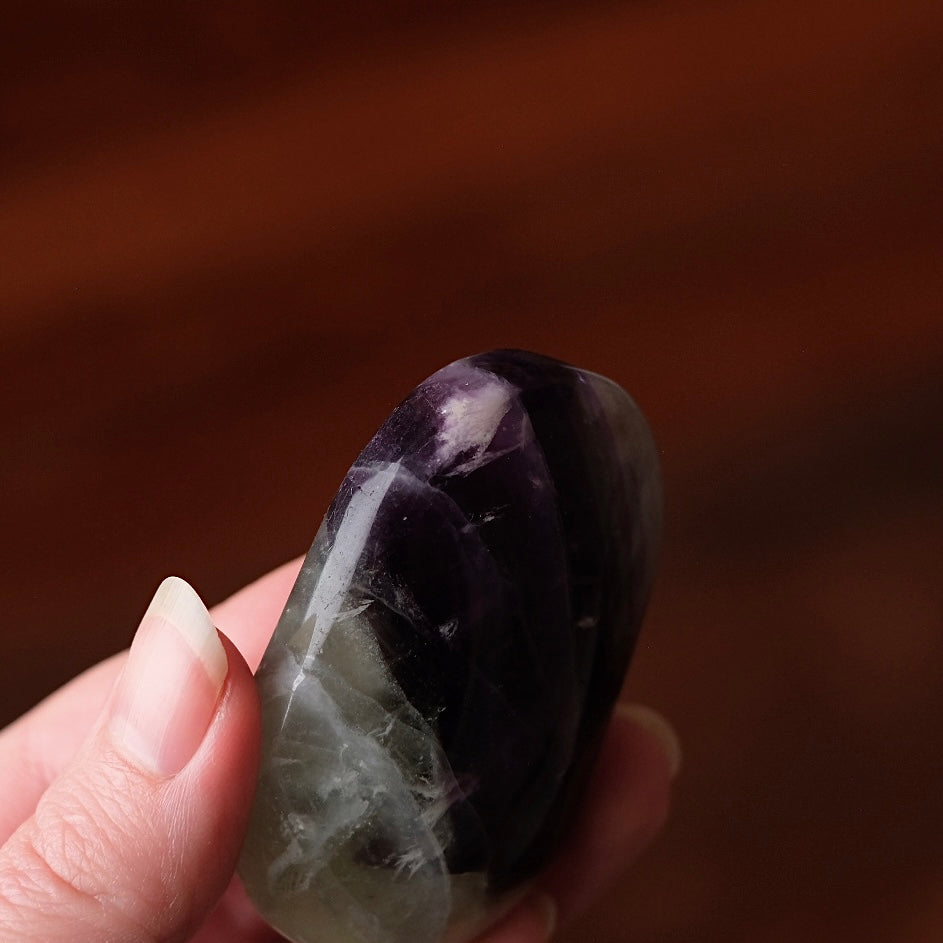 Feather Fluorite Palm | Snowflake Rainbow Fluorite Crystal