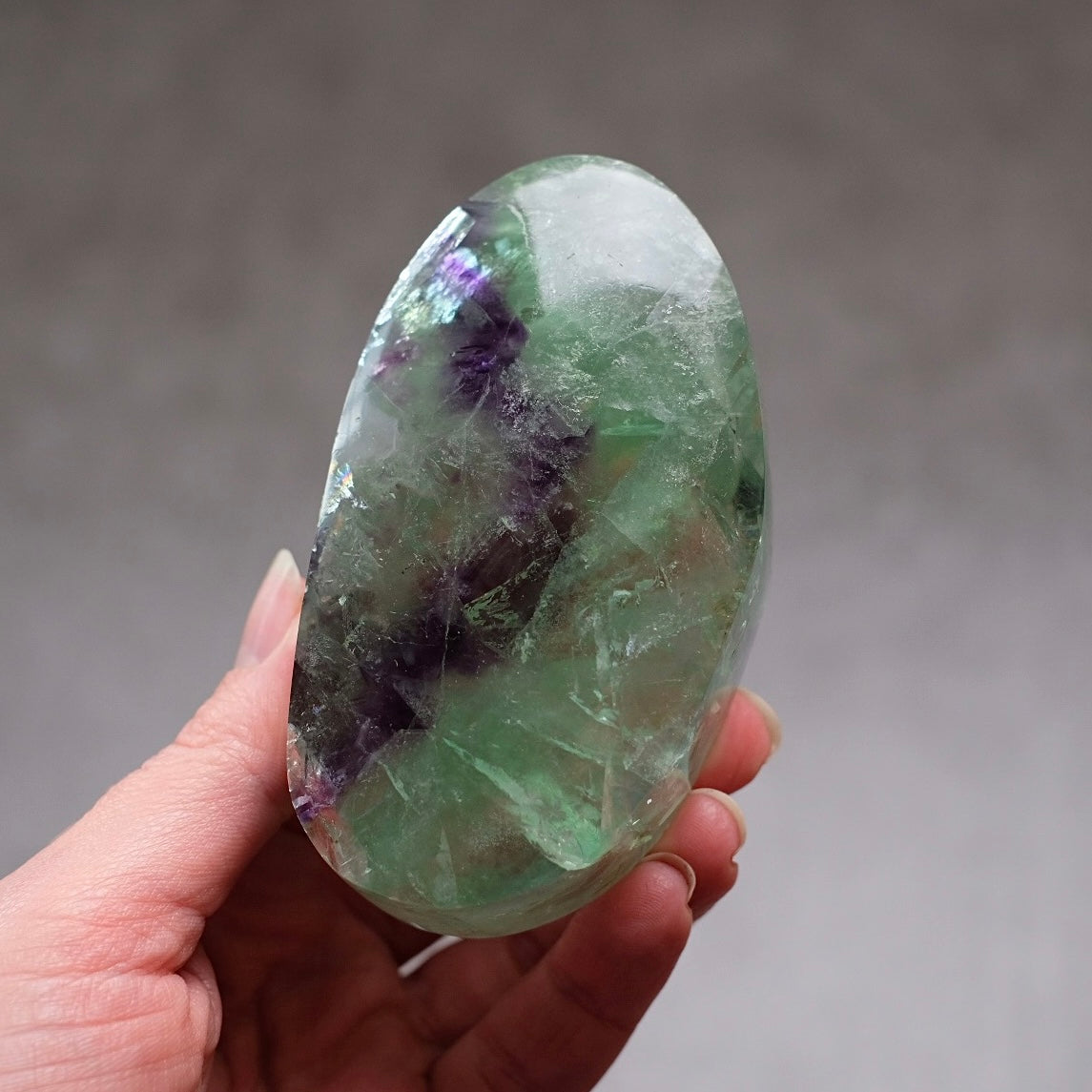 Rainbow Fluorite Crystal | Giant Fluorite Palm Stone