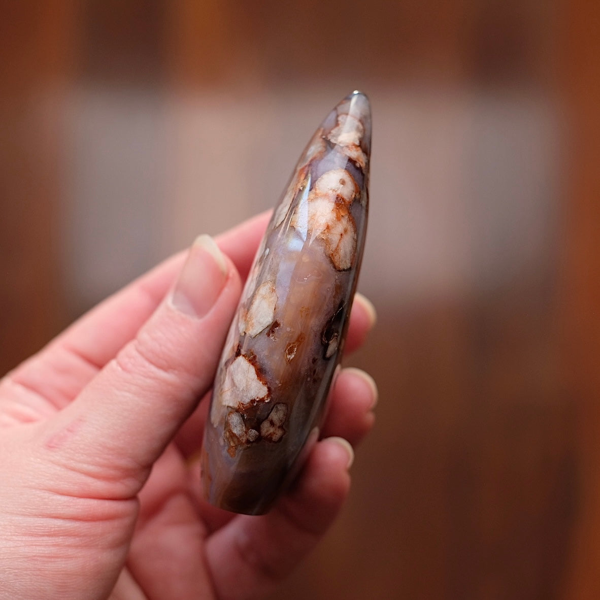 Flower Agate Freeform | Pretty Flower Agate Crystal Flame