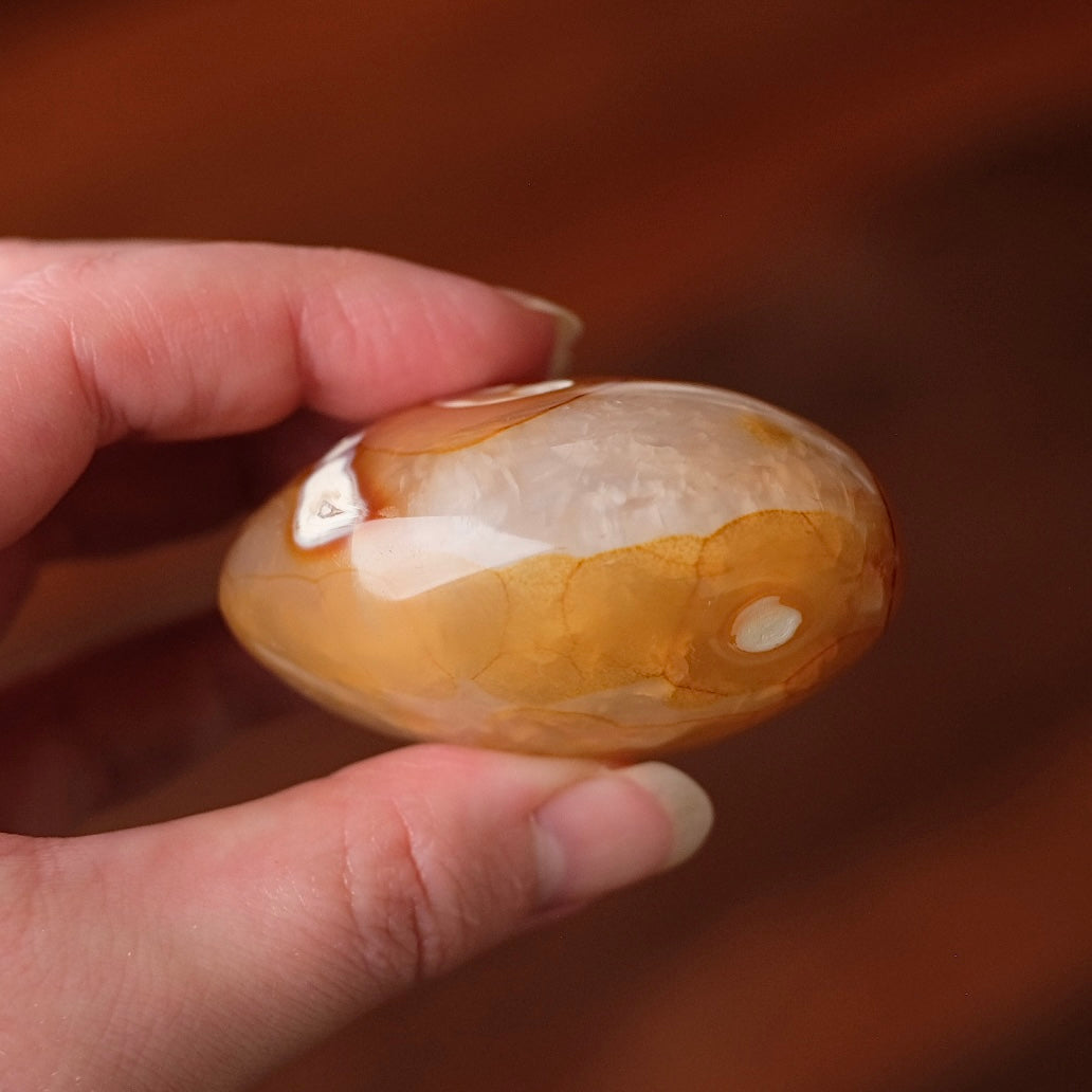 Orca Carnelian Heart | Yellow Carnelian Crystal Heart