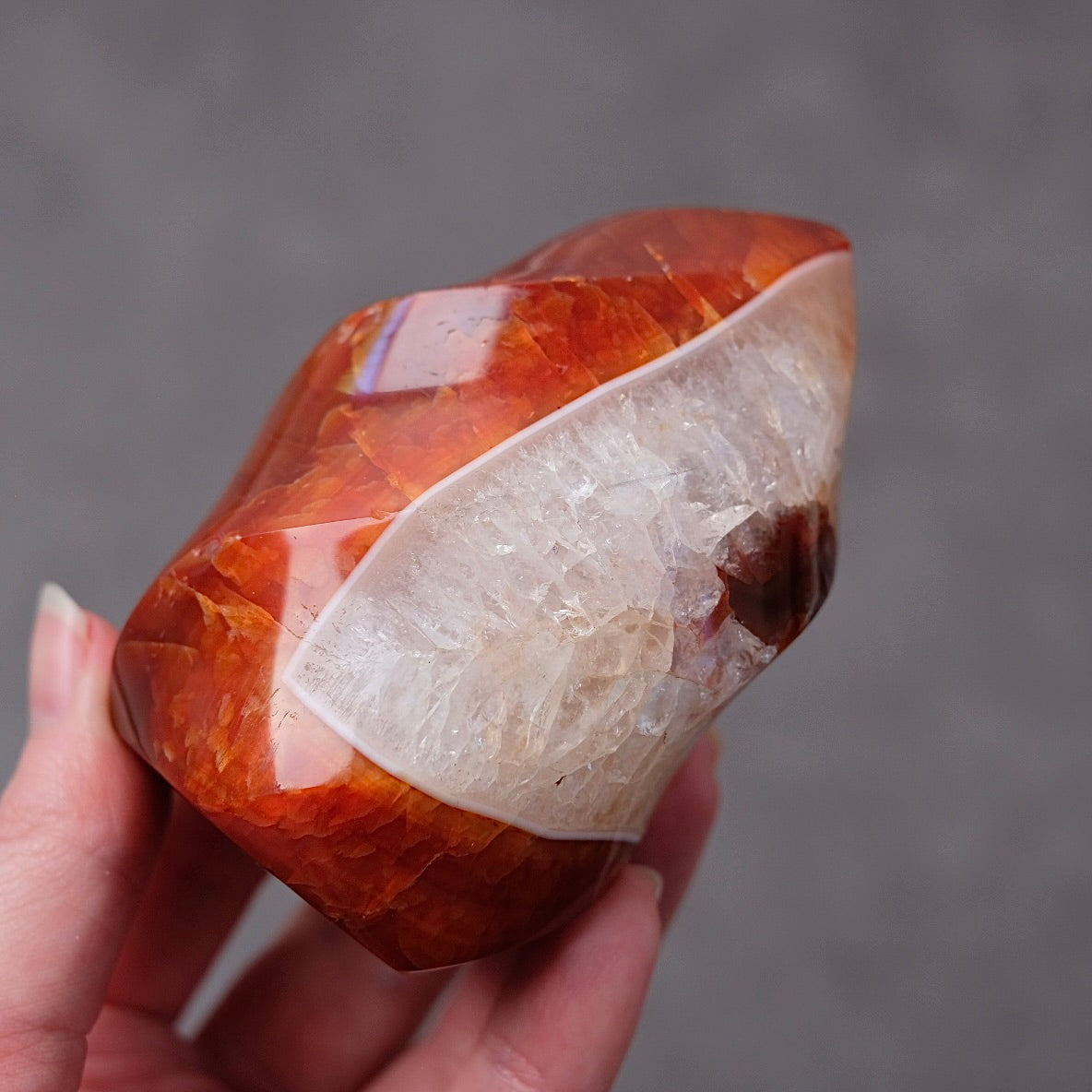 Carnelian + Quartz Flame | Polished Carnelian Freeform