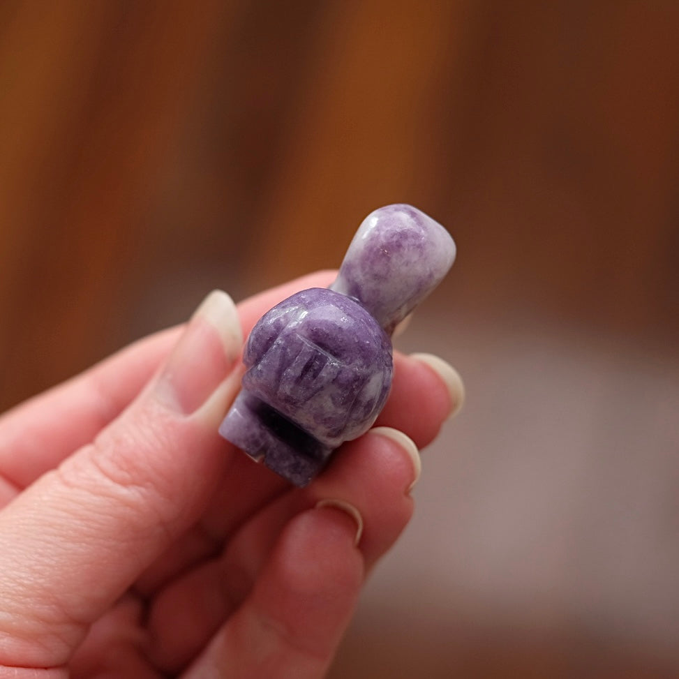 Lepidolite Dodo Carving | Cute Crystal Bird Carving