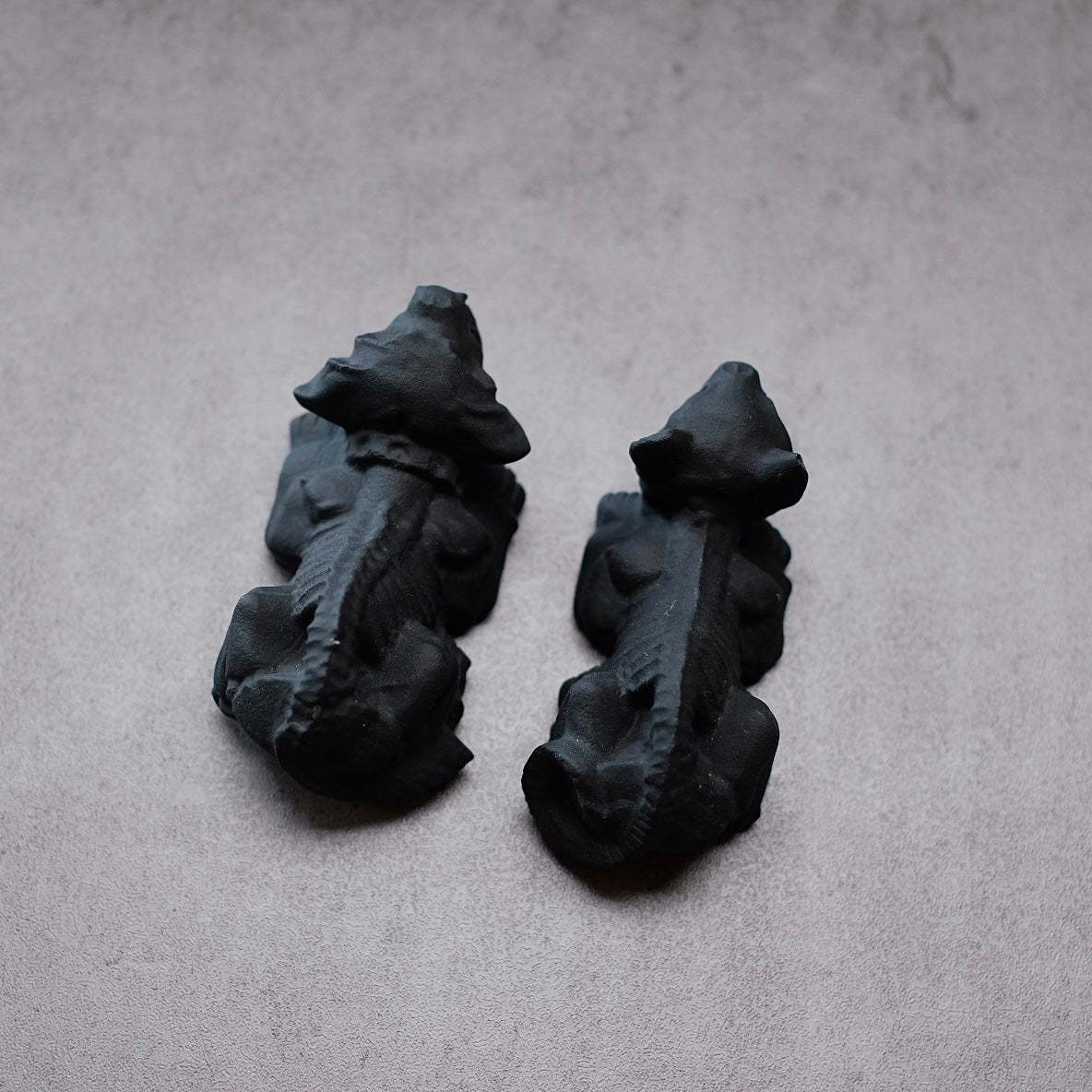 Obsidian Dog & Cat Skeleton Carvings | Cute Halloween Crystal
