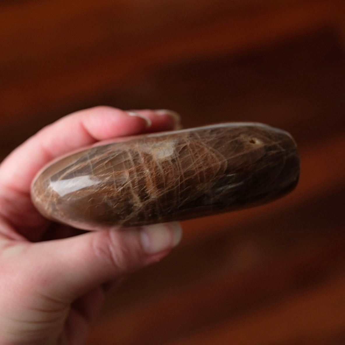 Chocolate Moonstone Freeform | Peach Moonstone Crystal Freeform