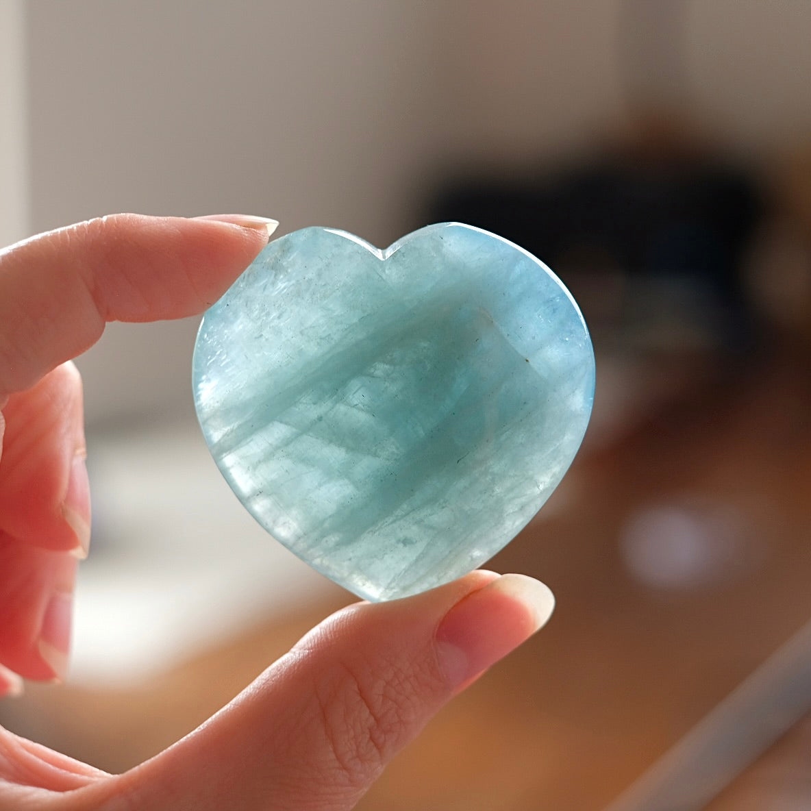 Aquamarine Heart | Blue Aquamarine Crystal Heart