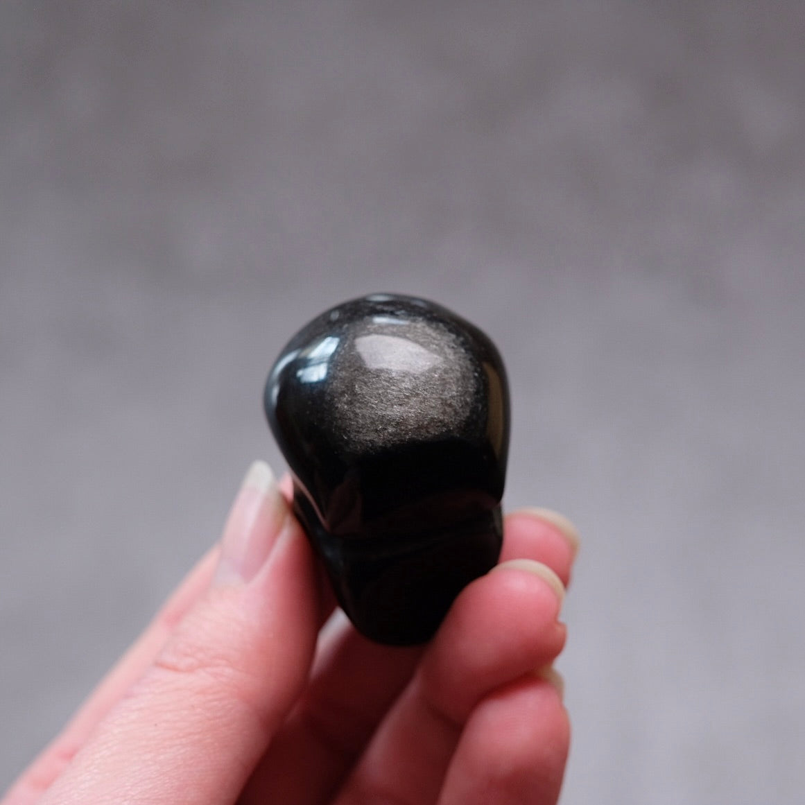 Silver Sheen Obsidian Crystal Skull | Obsidian Skull Carving