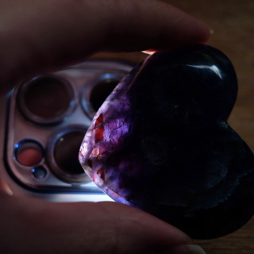 Iolite w. Sunstone Heart | Gem Iolite Crystal Heart