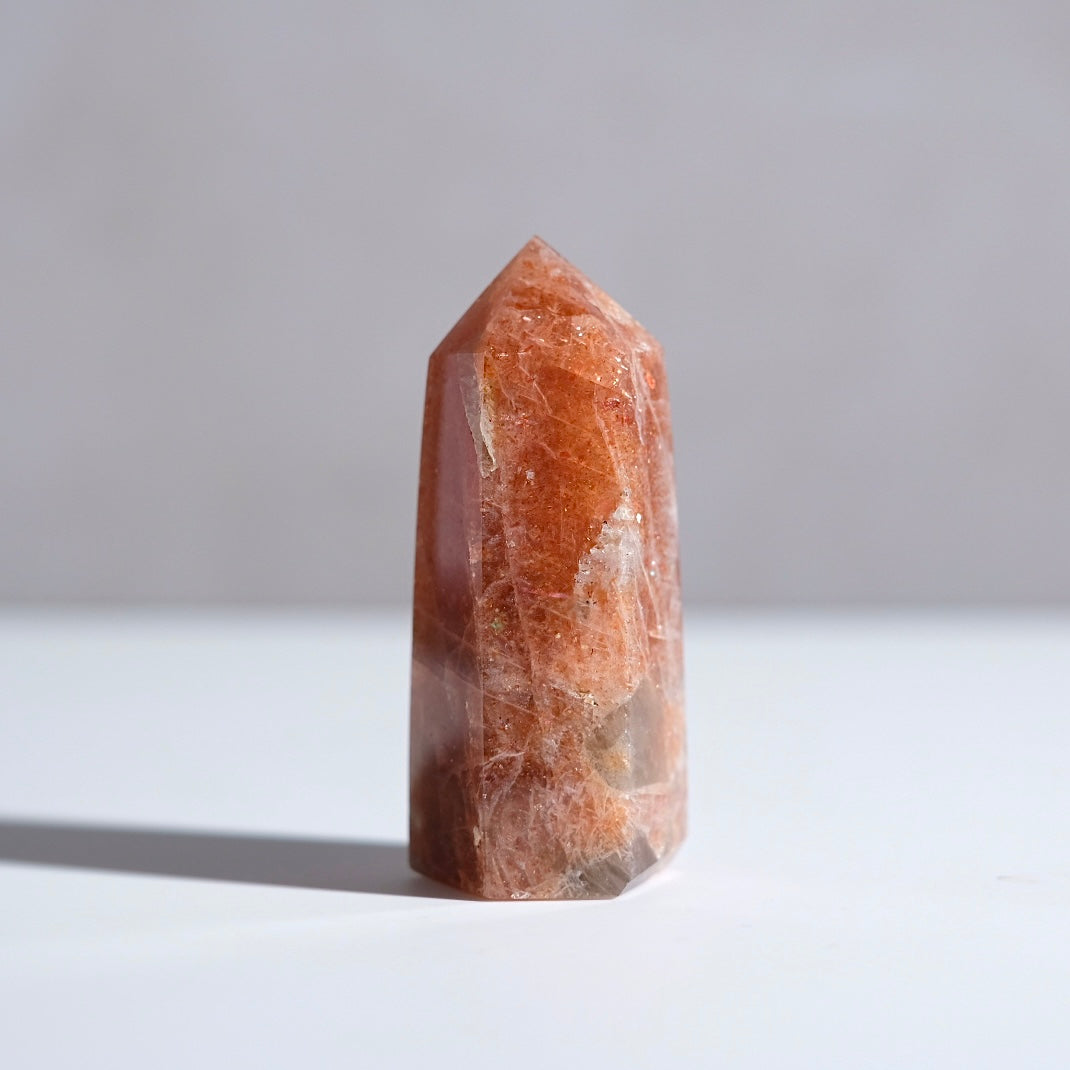 Sparkling Sunstone Point | Rainbow Schiller Sunstone Crystal Tower