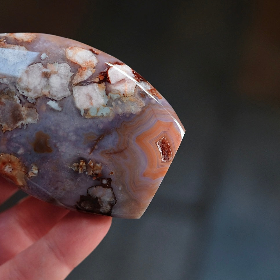 Flower Agate Freeform | Pretty Flower Agate Crystal Flame