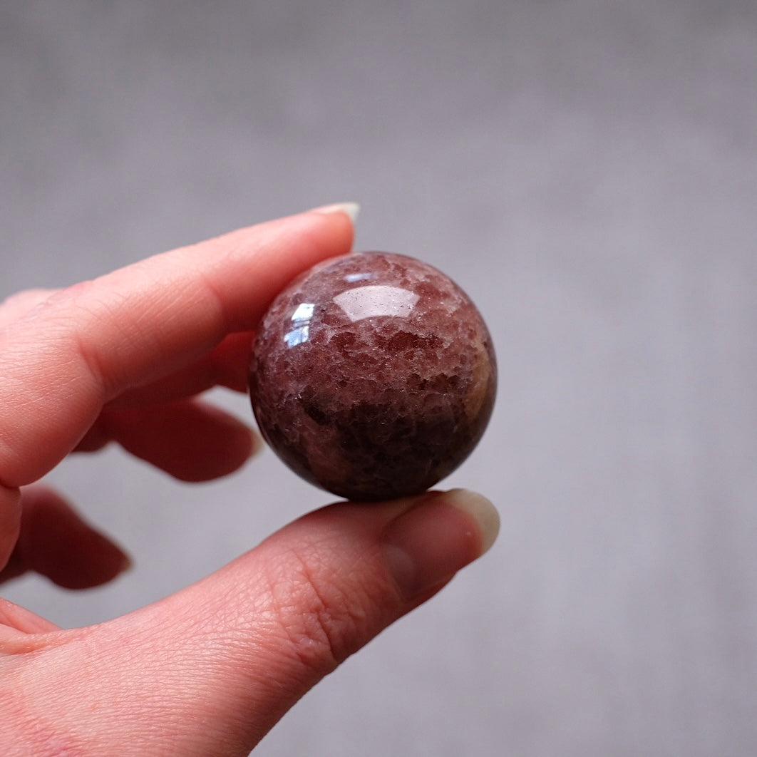 Tanzberry Quartz Crystal Sphere | Red Aventurine Sphere