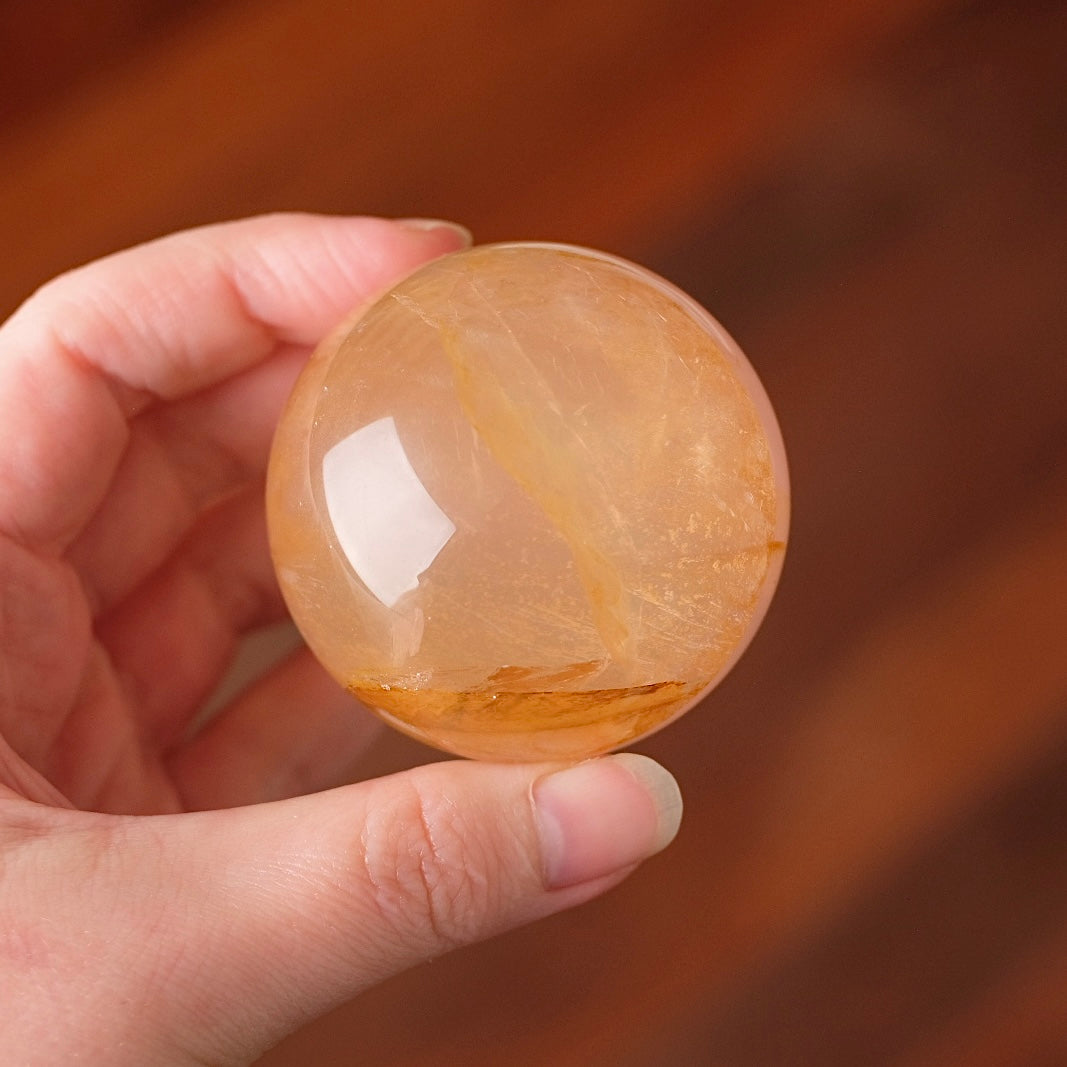 Star Rose Quartz + Golden Healer Sphere | Golden Healer Quartz
