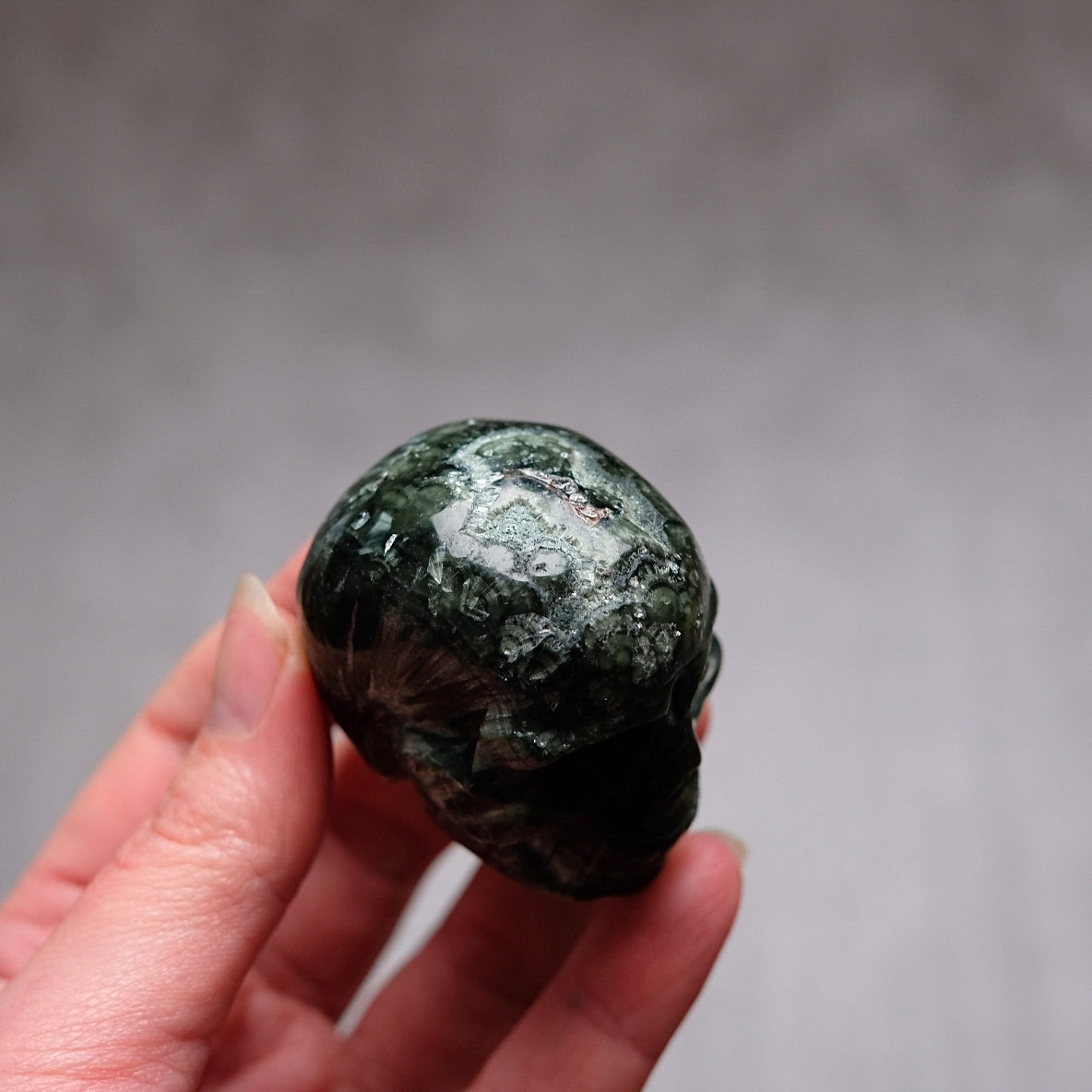 Seraphinite Crystal Skull | Rare Skull Carving