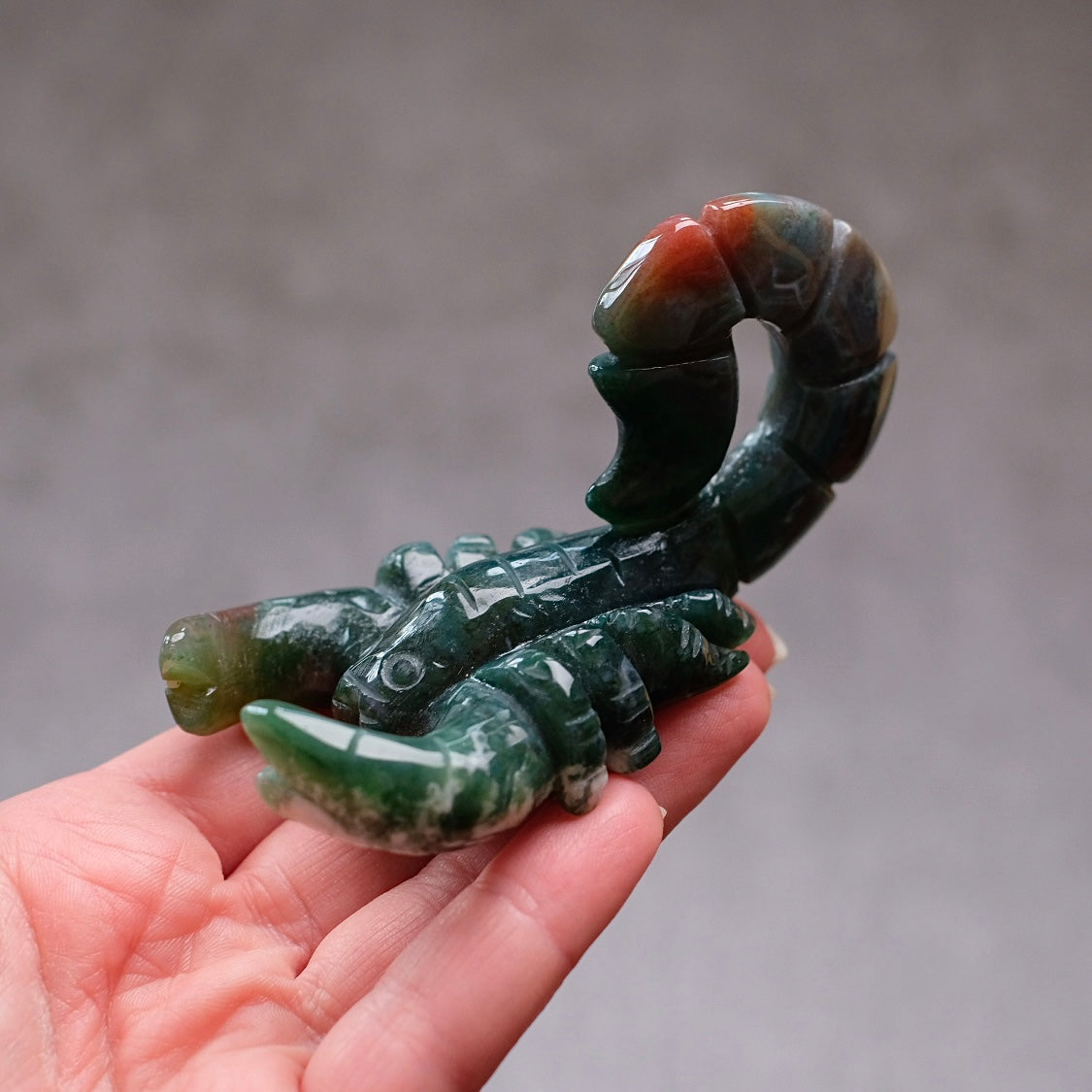 Bloodstone Scorpion Carving | Jasper Crystal Carving