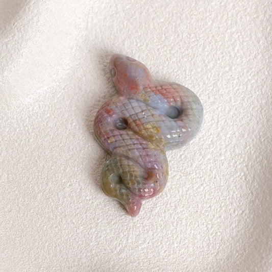 Fancy Jasper Snake Carving | Sea Jasper Crystal Snake